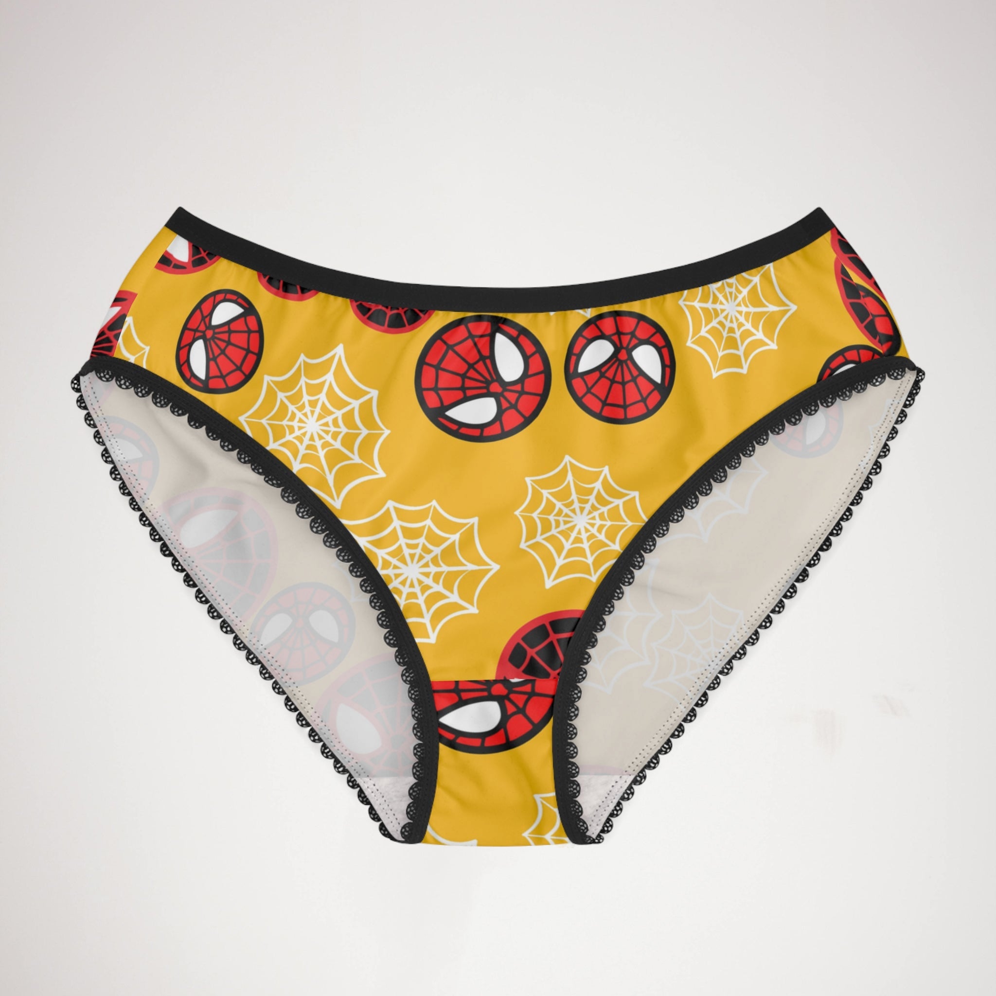 Women's briefs spider circle web yellow