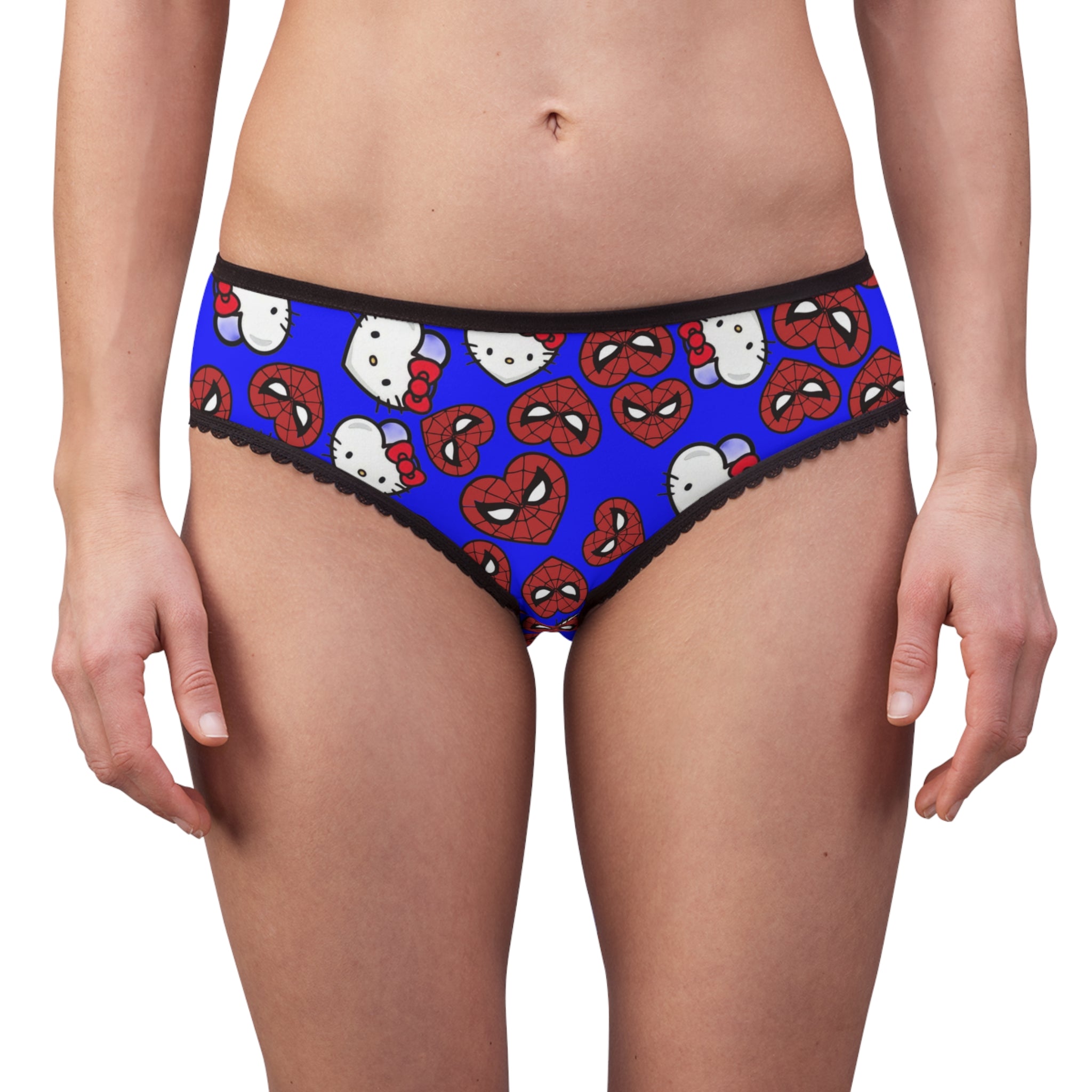 Women's briefs spider kitty double hearts blue