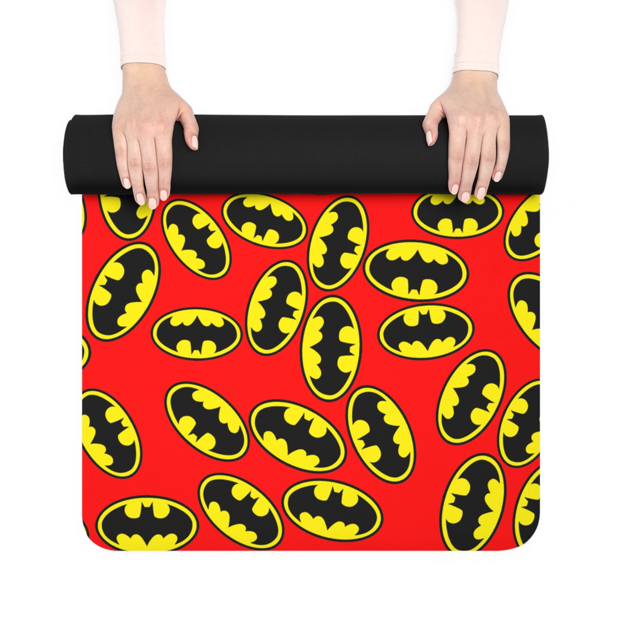 Rubber yoga mat batman red