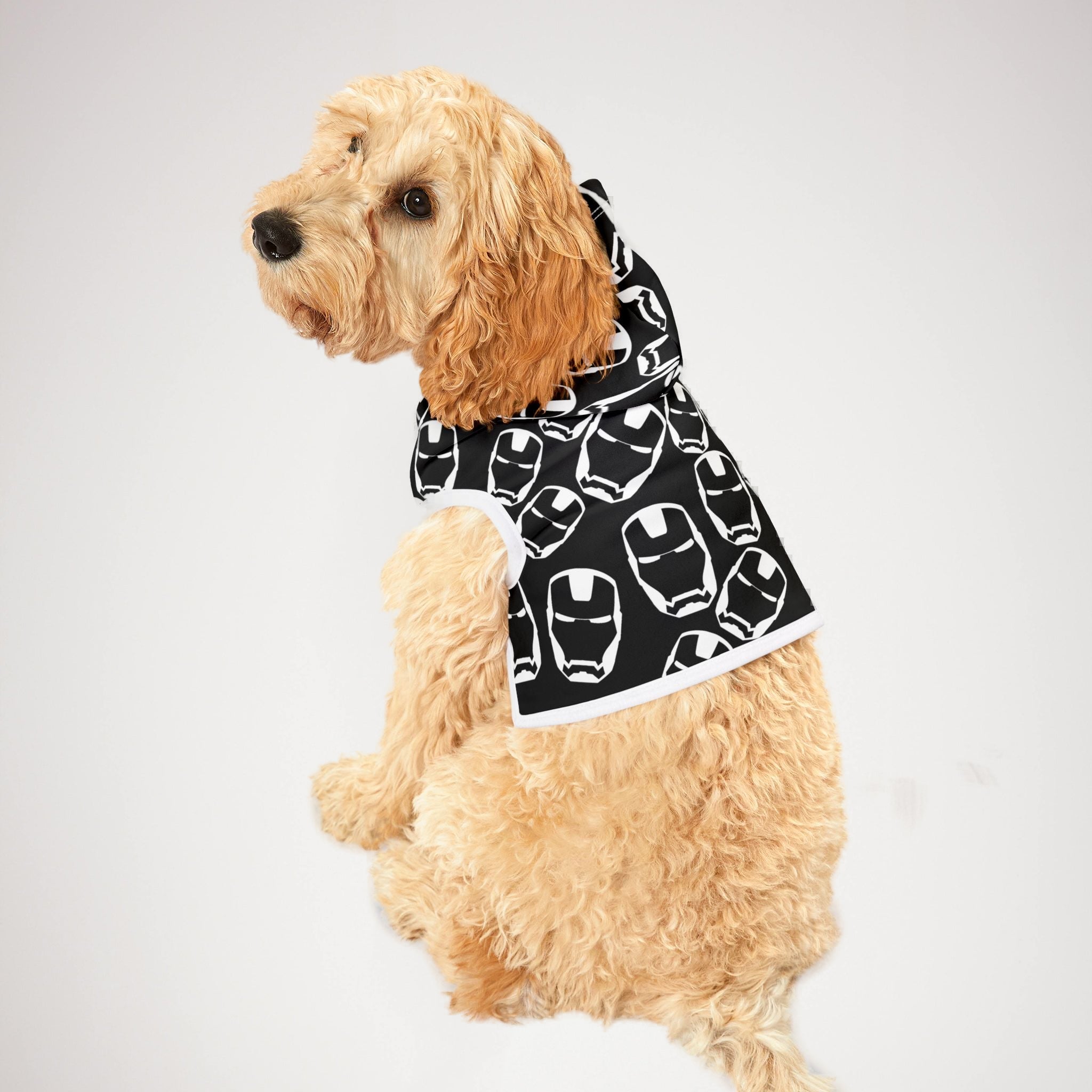 Pet hoodie iron man black