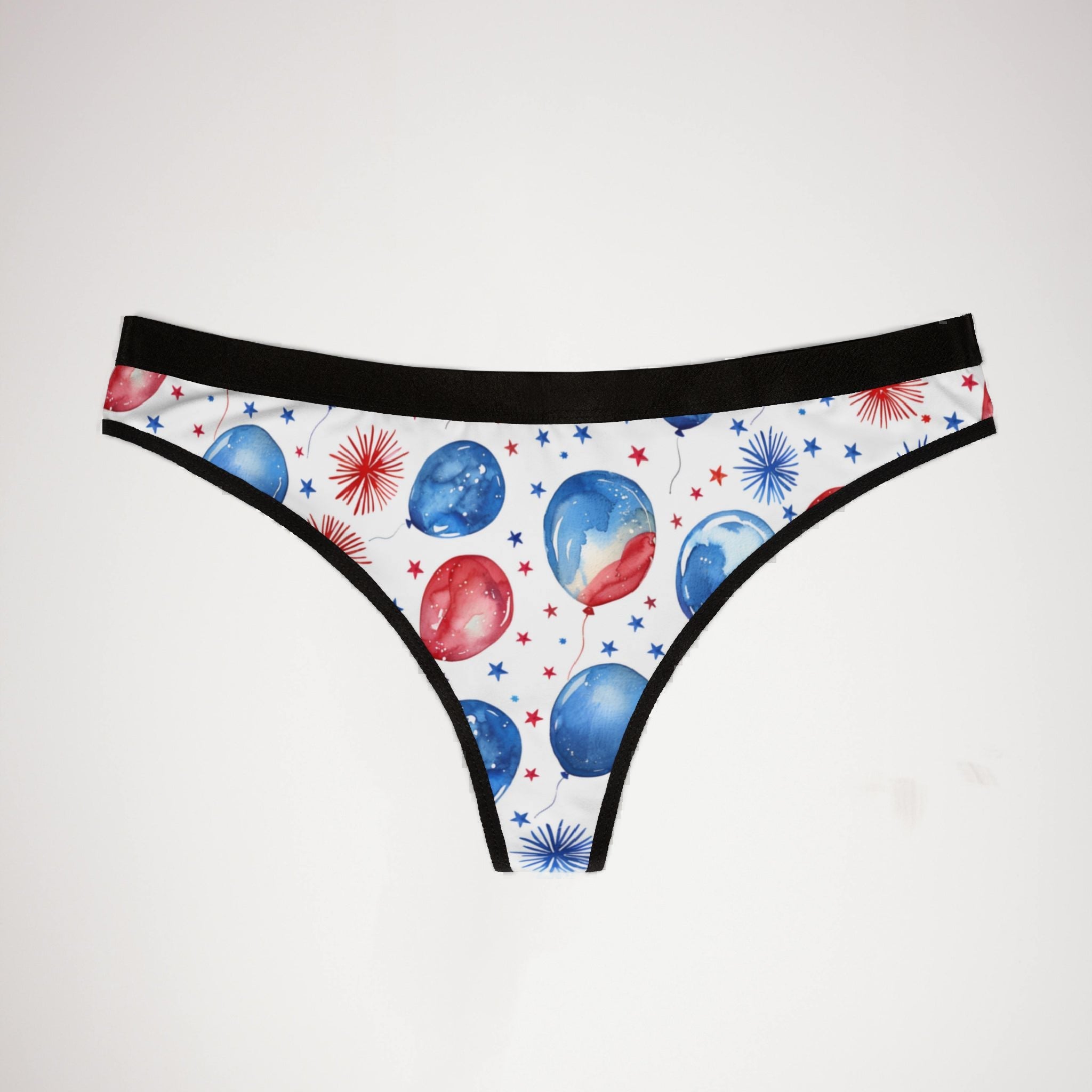 Women's thongs watercolor 4th of july