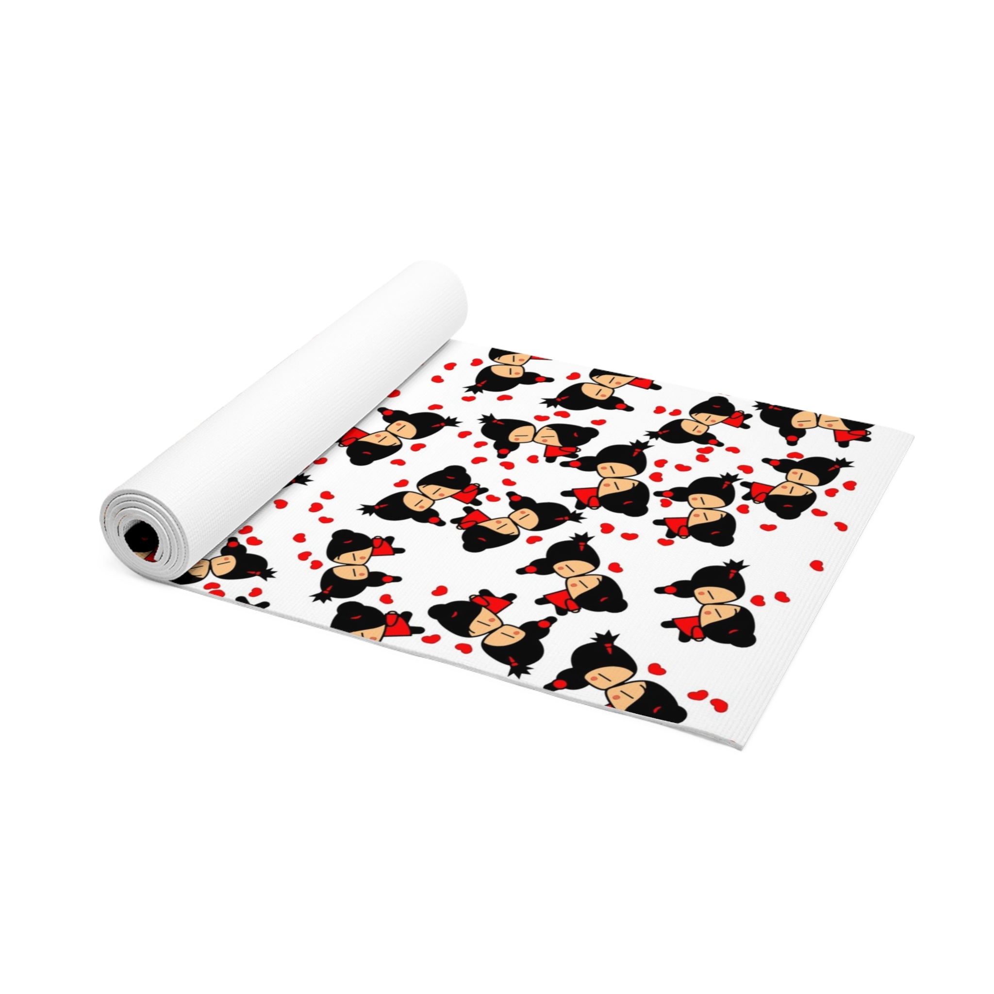 Foam yoga mat pucca valentine kiss white