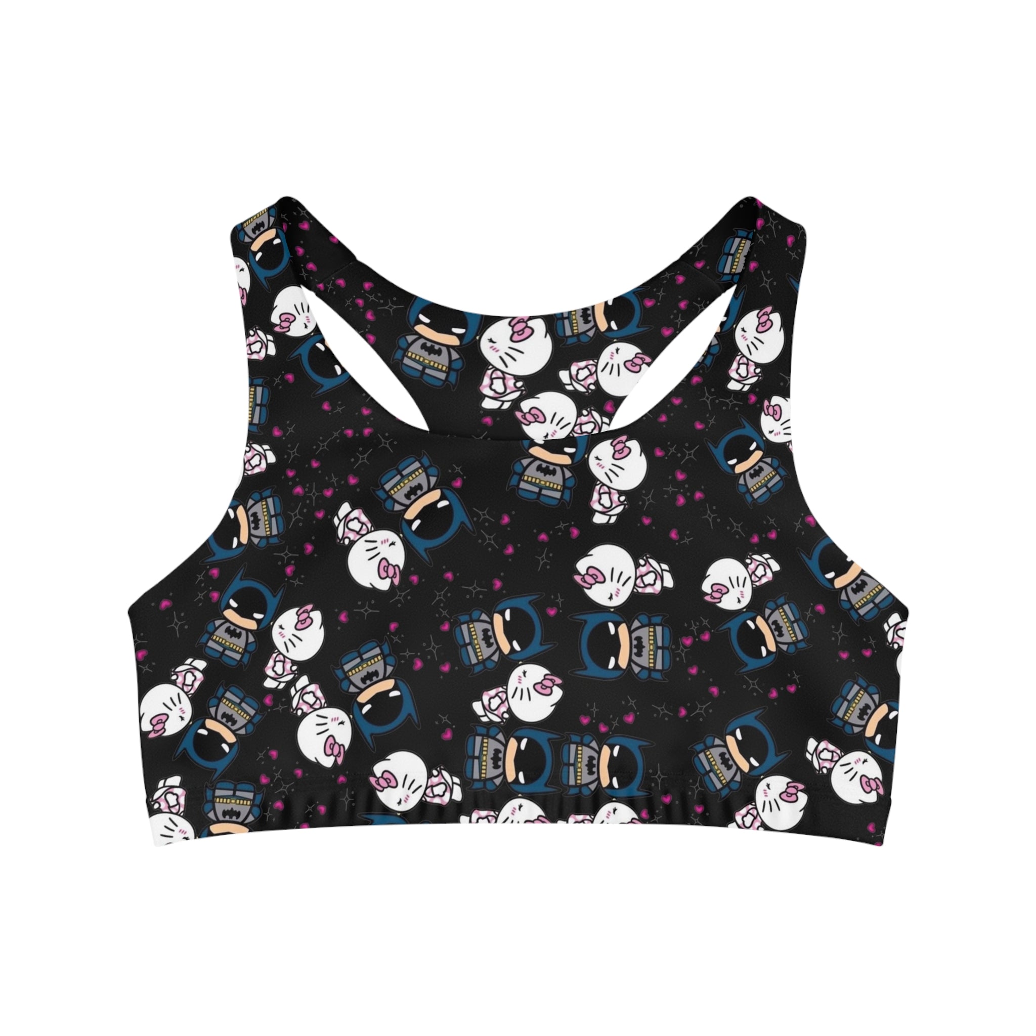 Sports bra kitty batman valentine kiss black