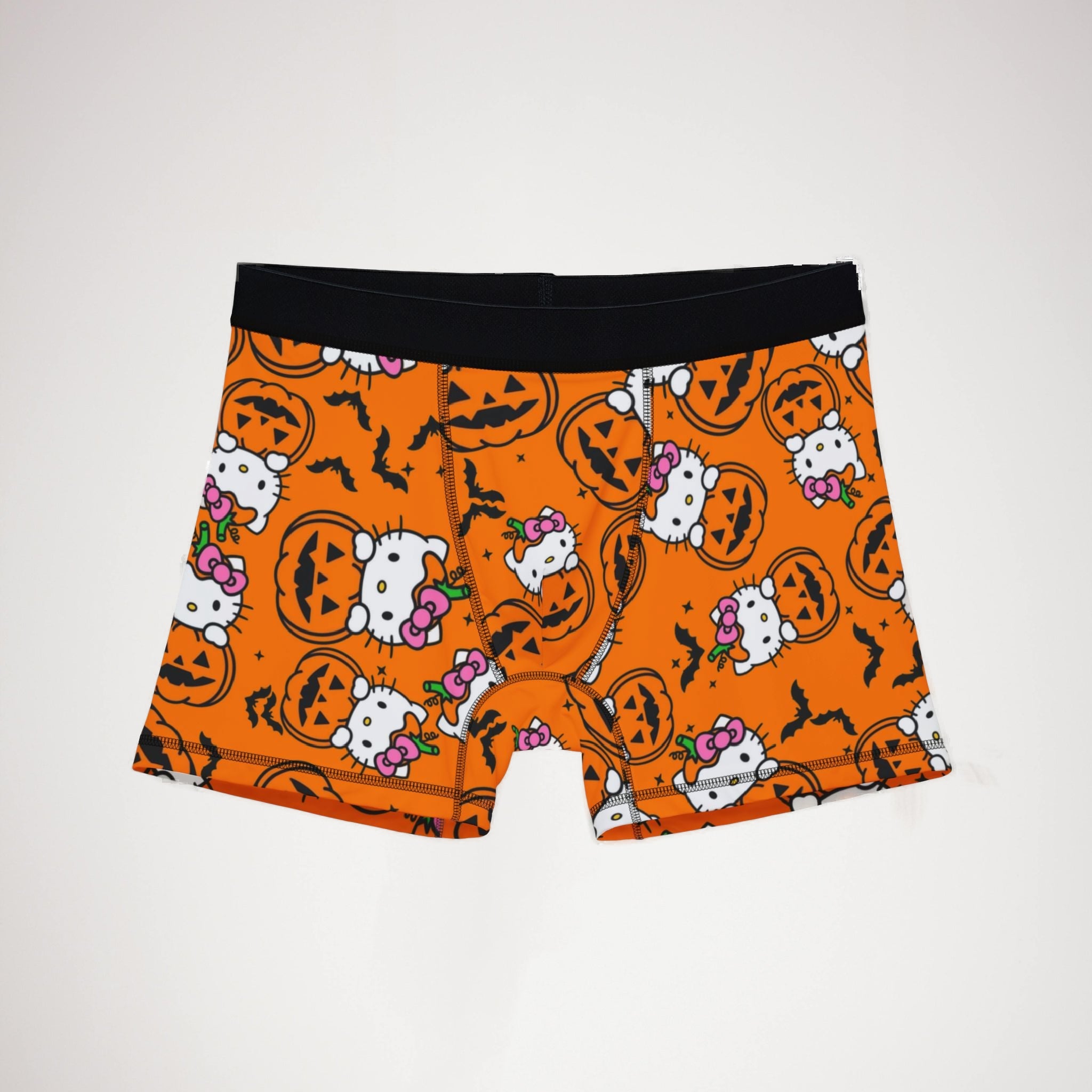 Men's boxers kitty hold pumpkin Halloween orange