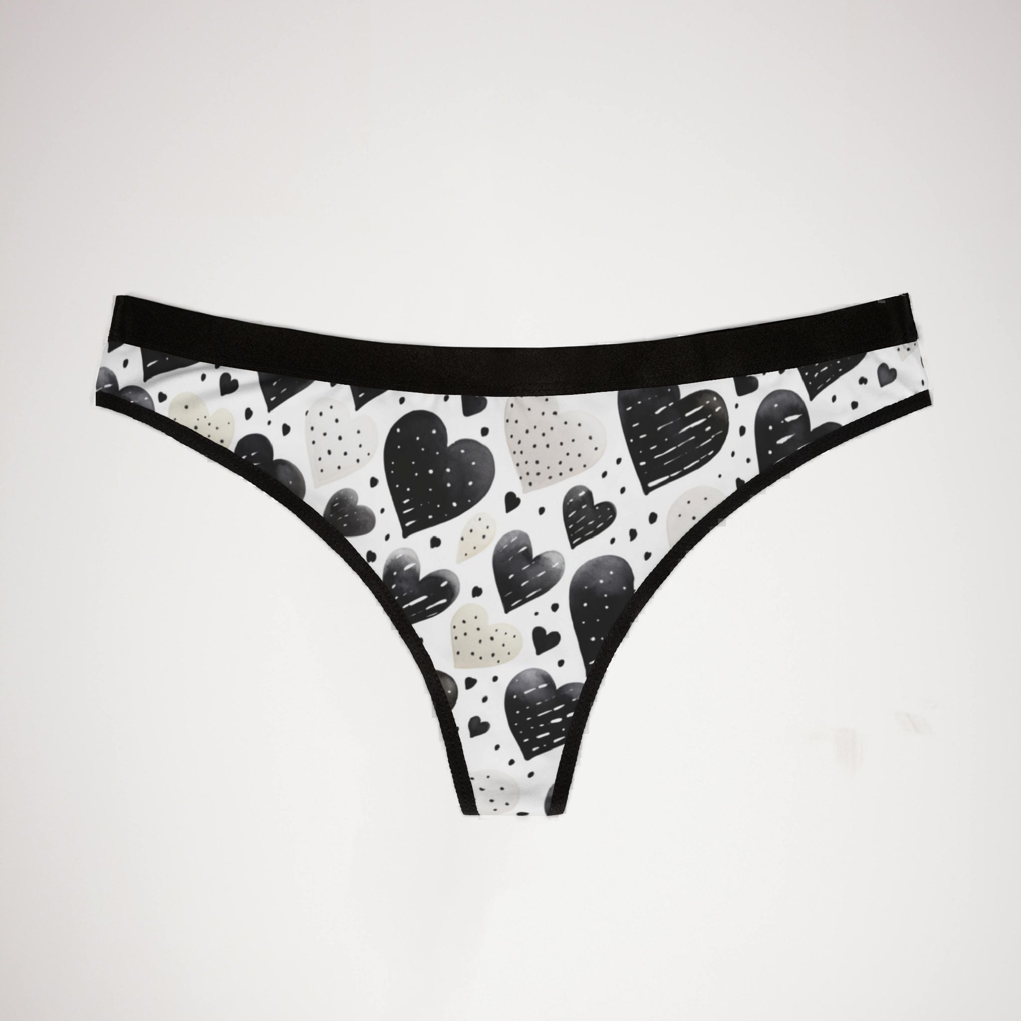 Women's thongs valentines day heart extra