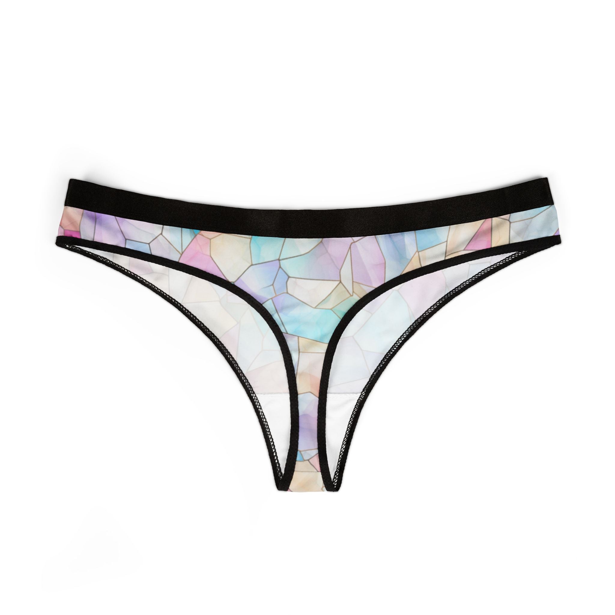 Women's thongs pastel stained glass