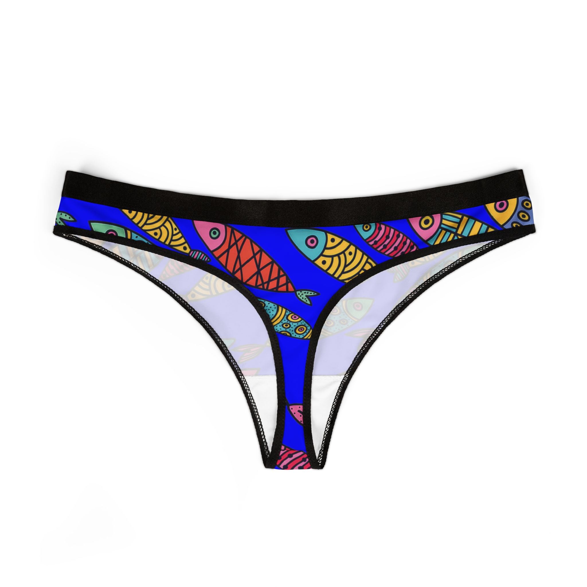 Women's thongs cute fishes blue