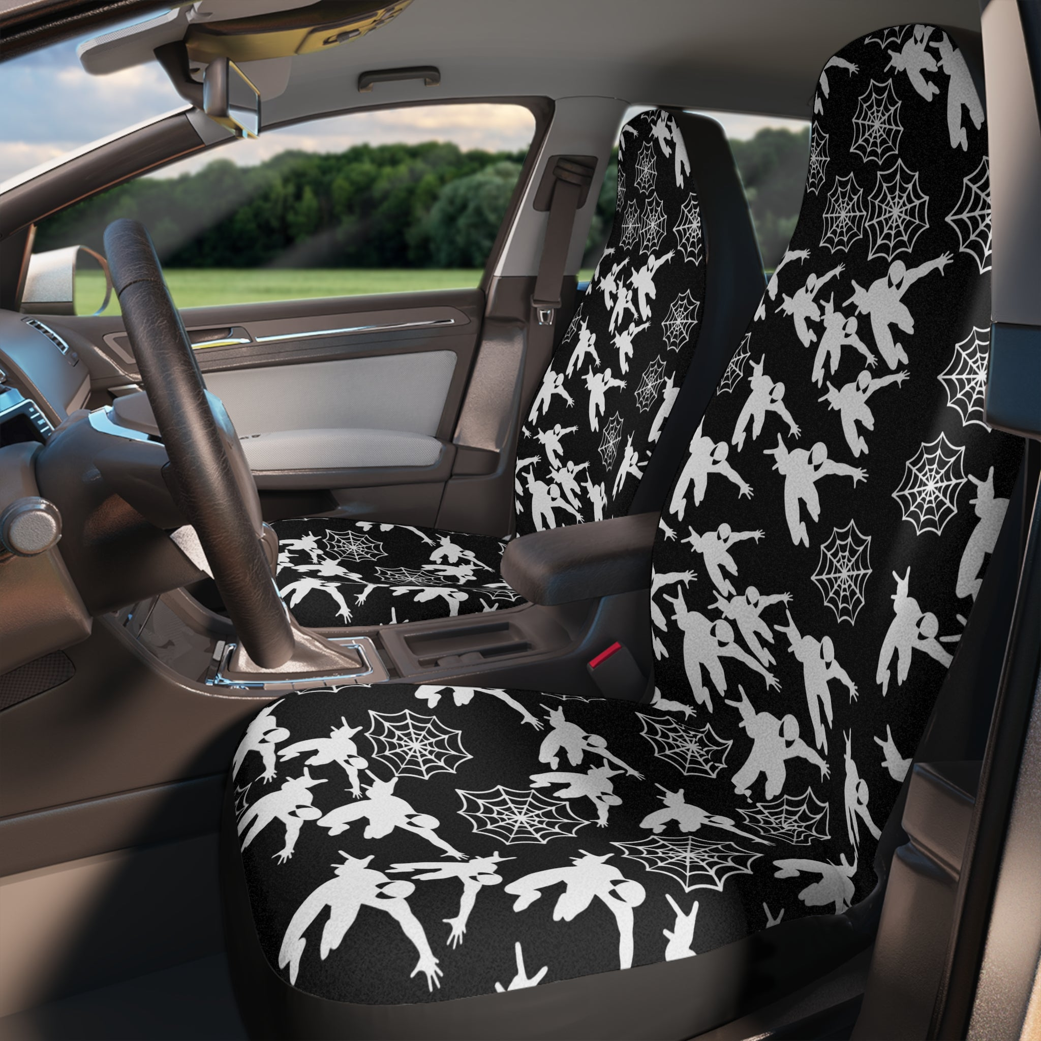 Auto Car Chair Seat Covers spiderman web plain