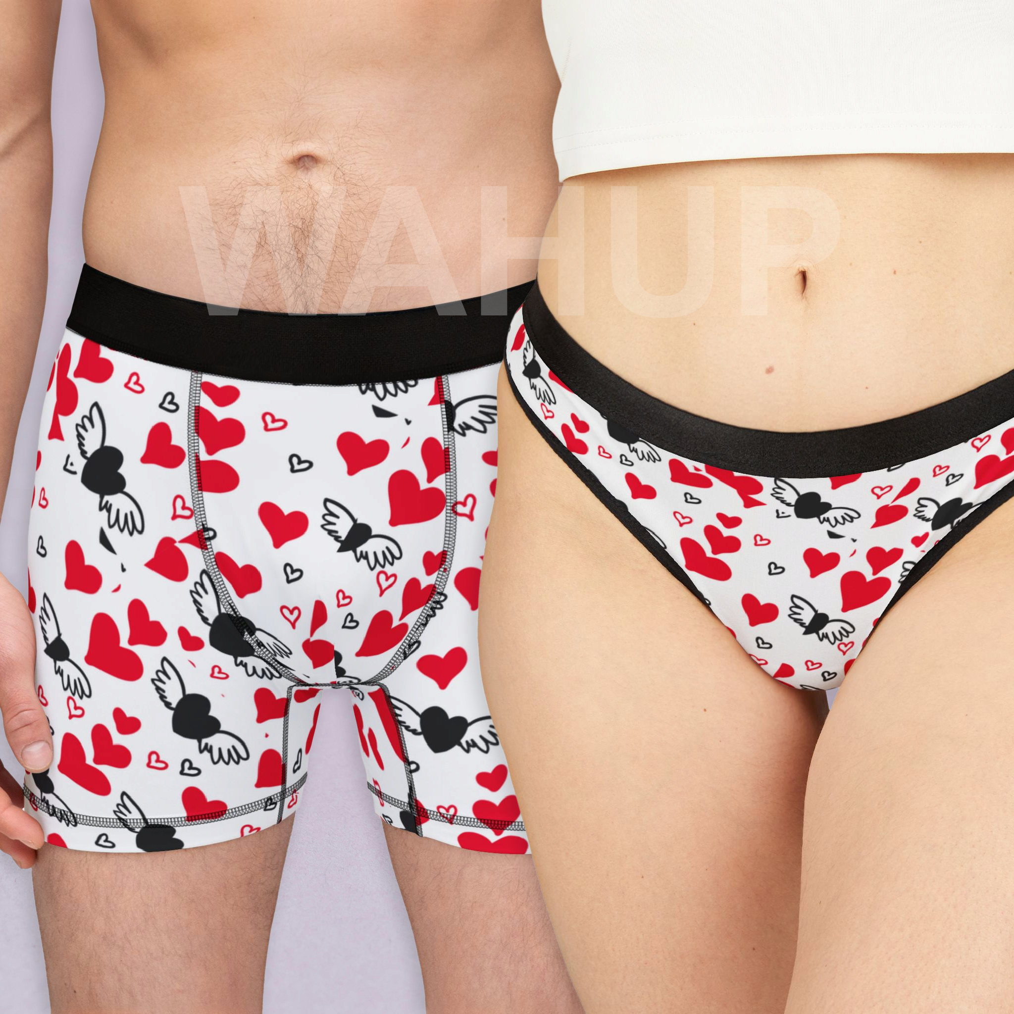 Matching underwear About Valentines for couples boxer & thong set