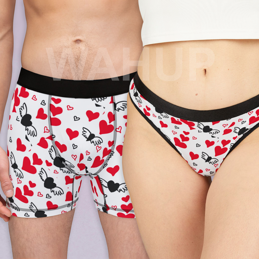 Matching underwear About Valentines for couples boxer & thong set