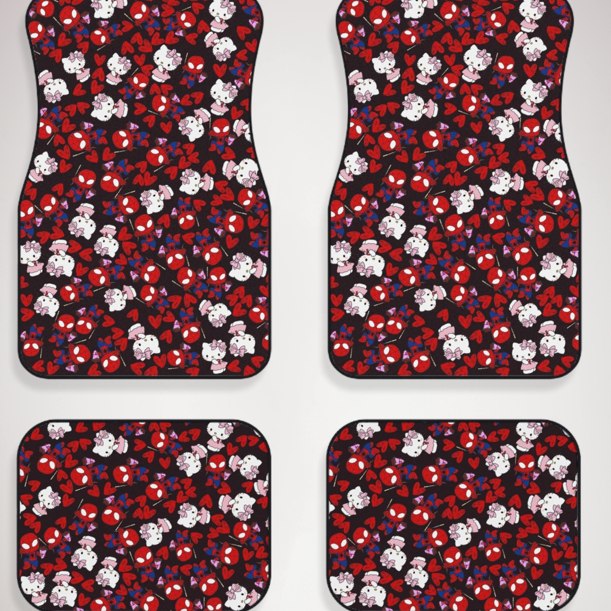 Auto Car Mats spider kitty flower