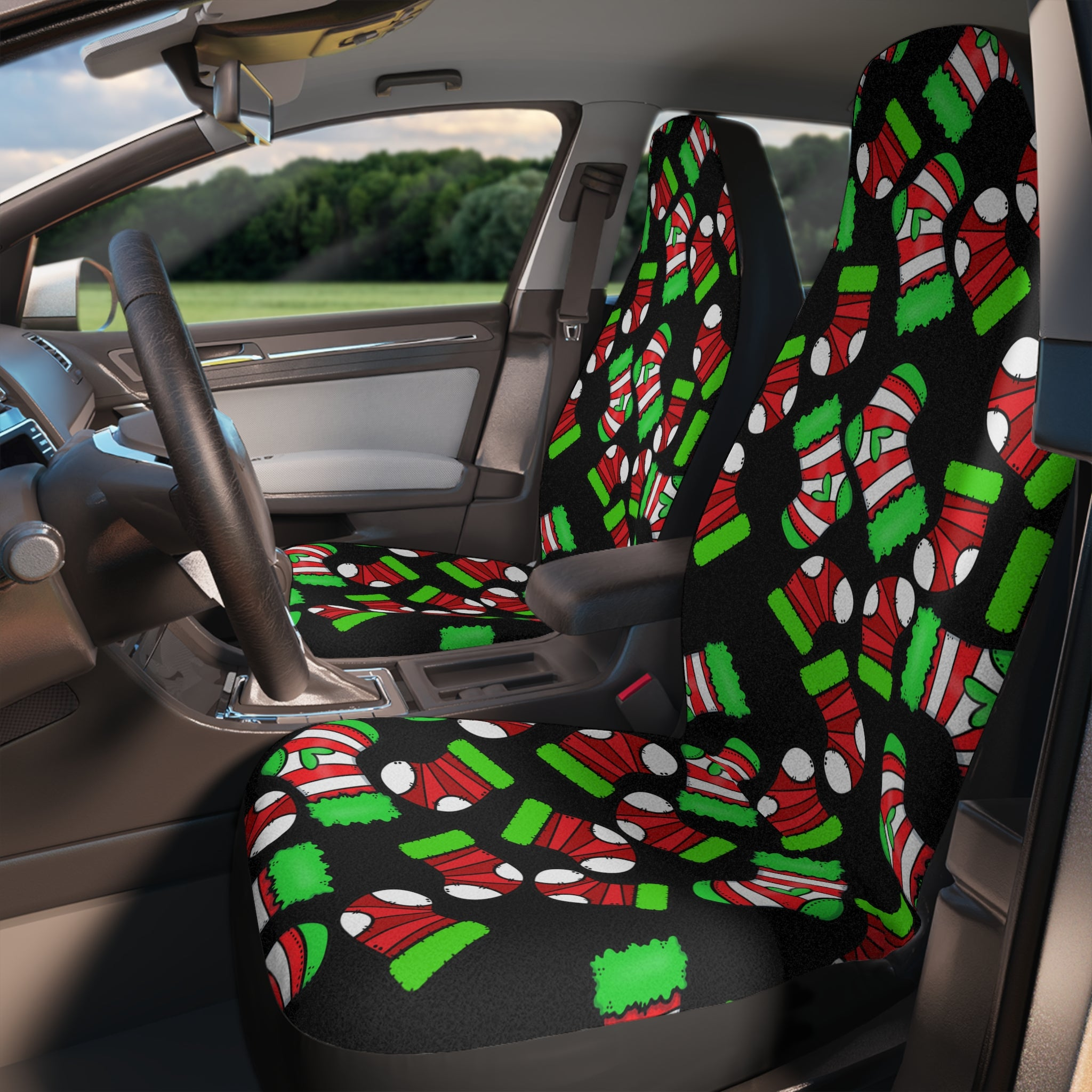 Auto Car Chair Seat Covers socks Noel Christmas