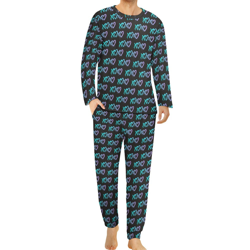 Men's Pajama suit Graffiti X O hearts