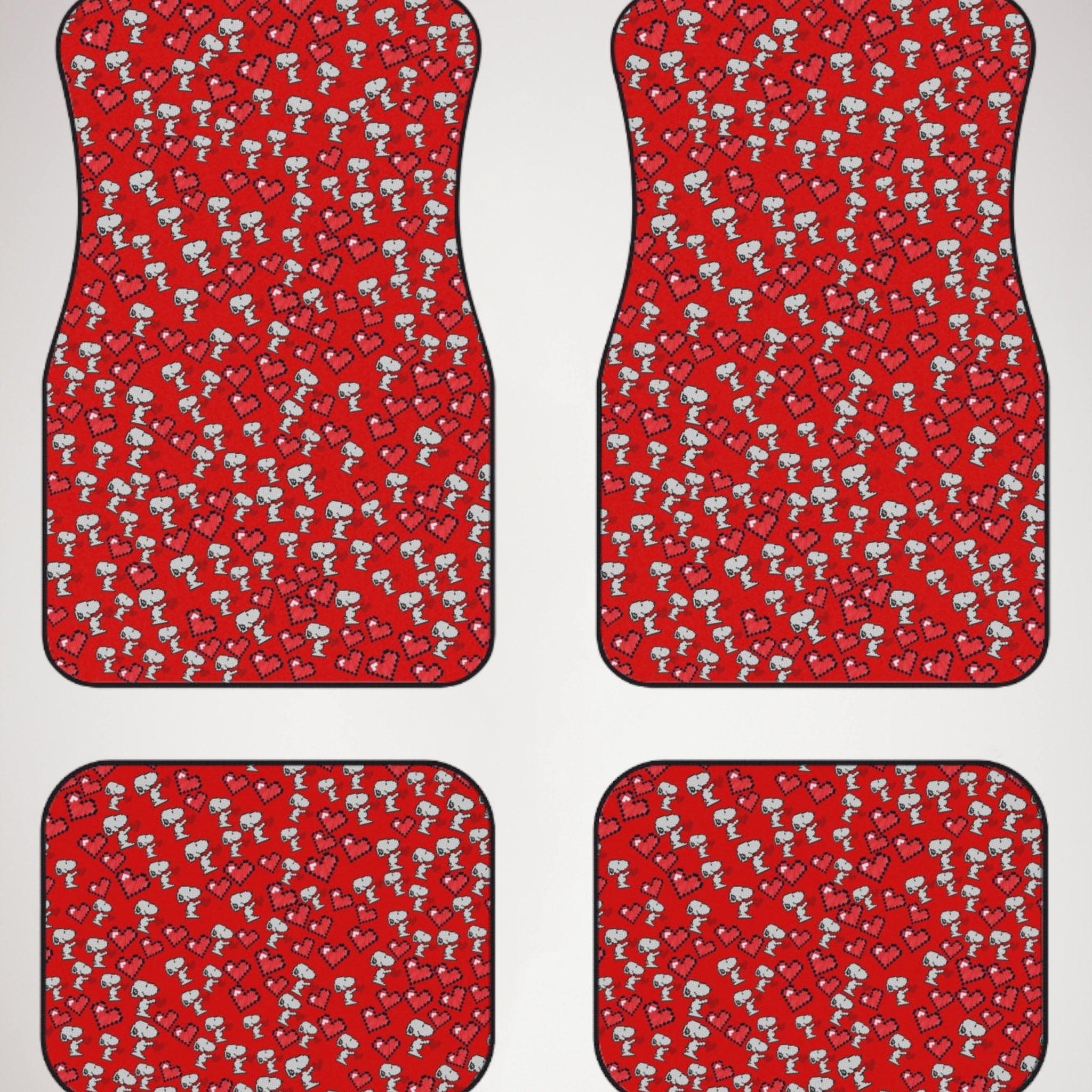 Car mats (set of 4) snoopy hearts valentine red