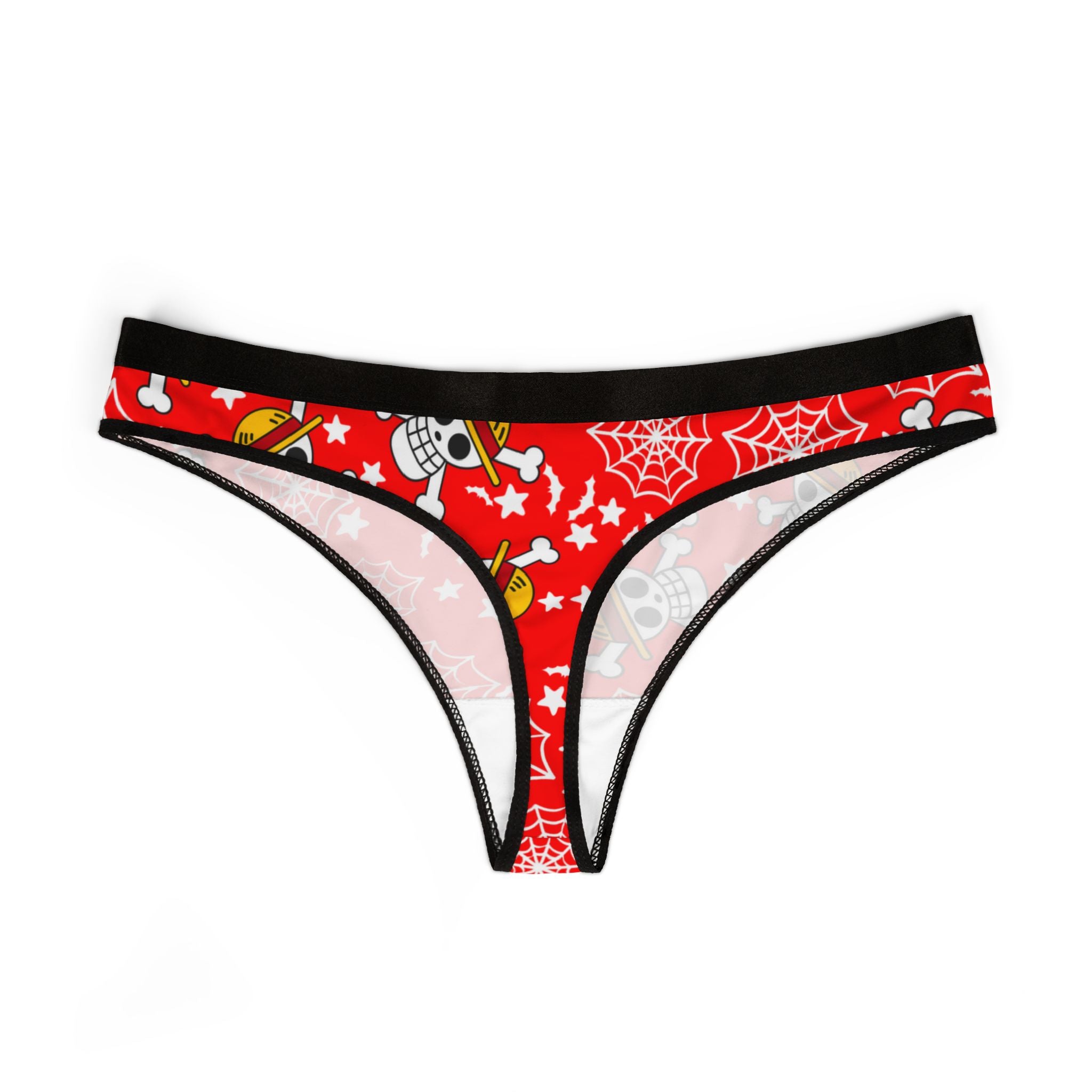 Women's thongs skull anime bats pumpkin halloween red