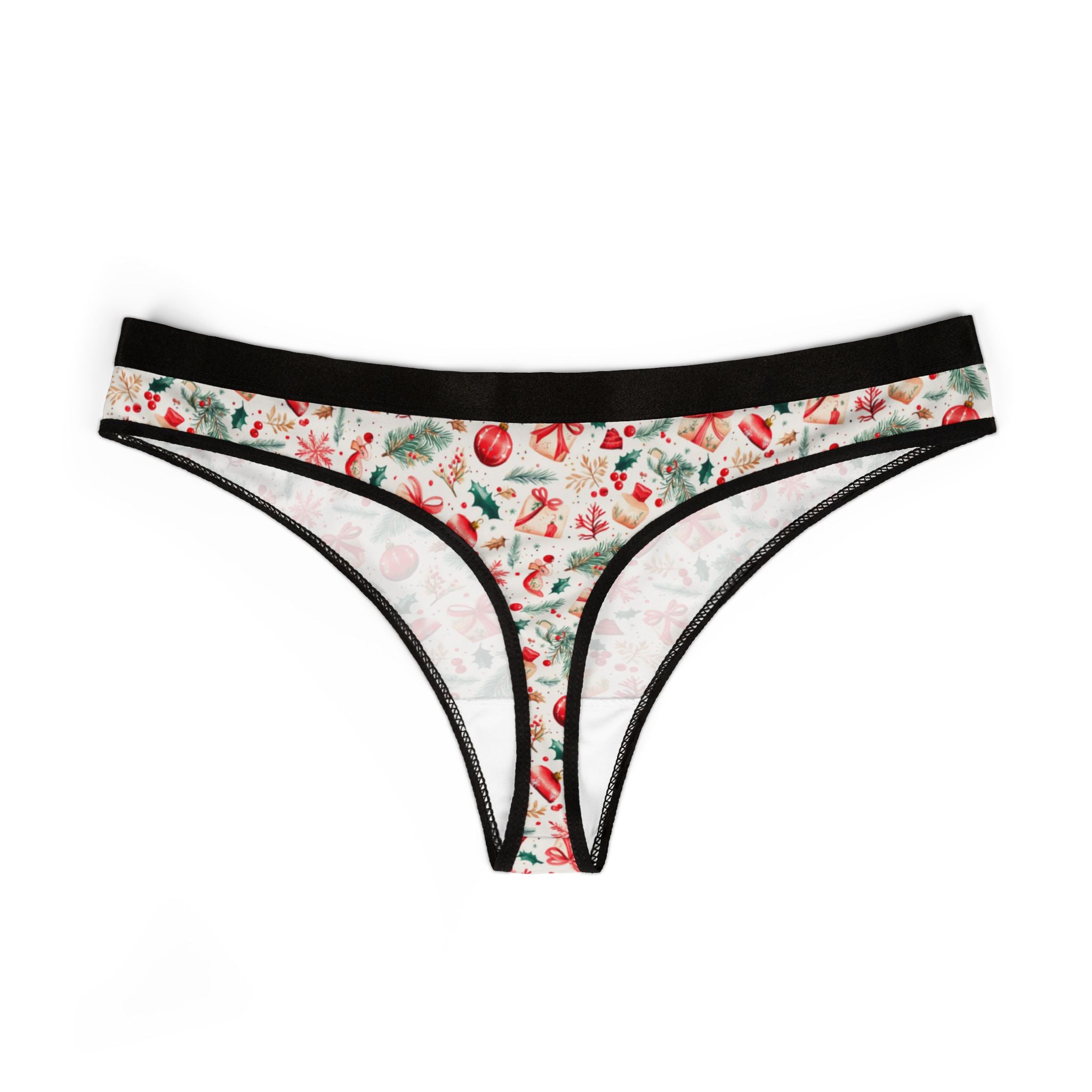 Women's thongs red coquette christmas