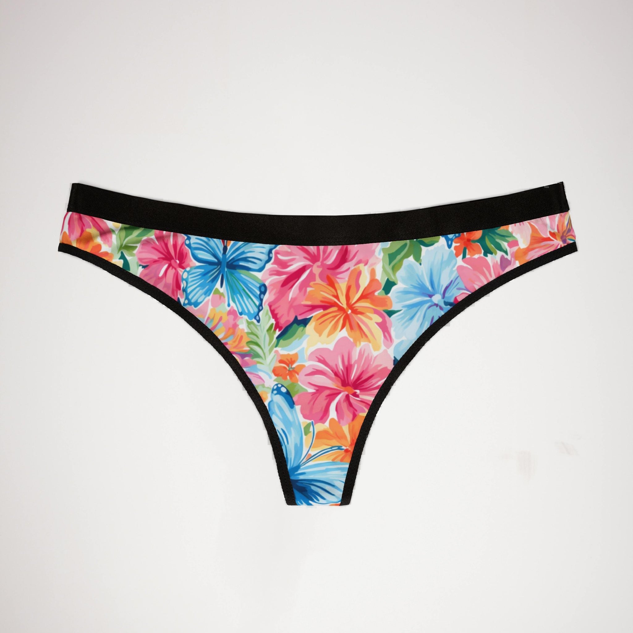 Women's thongs preppy butterflies