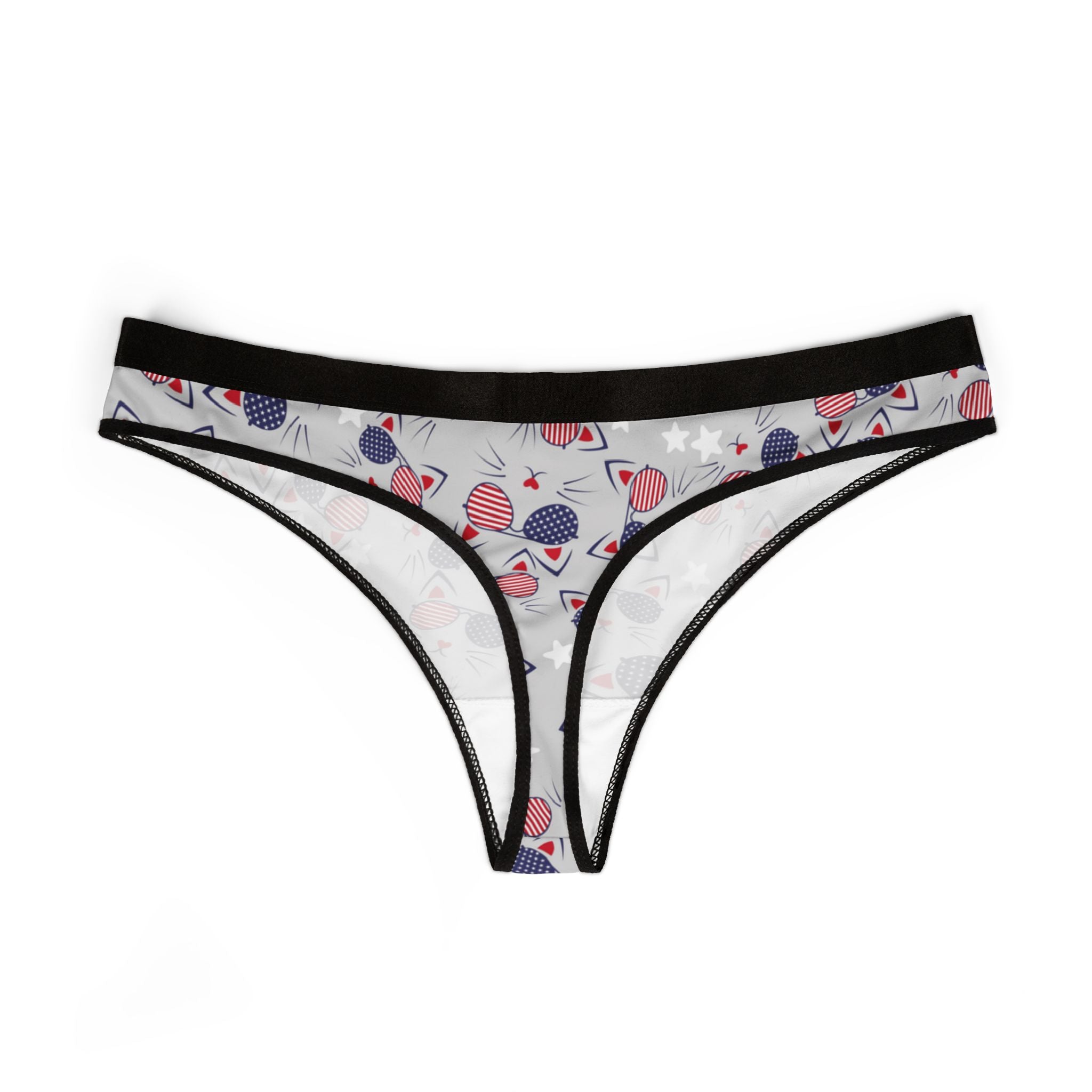 Women's thongs Meowica  th july american independence day white