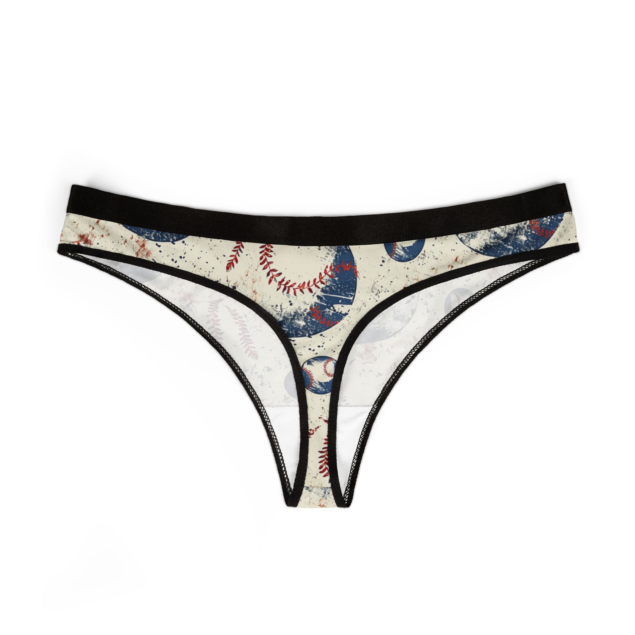 Women's thongs retro baseball