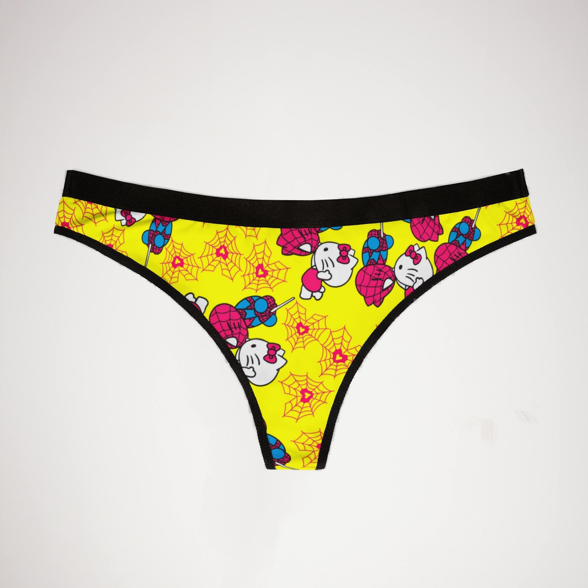 Women's thongs spider kitty yellow