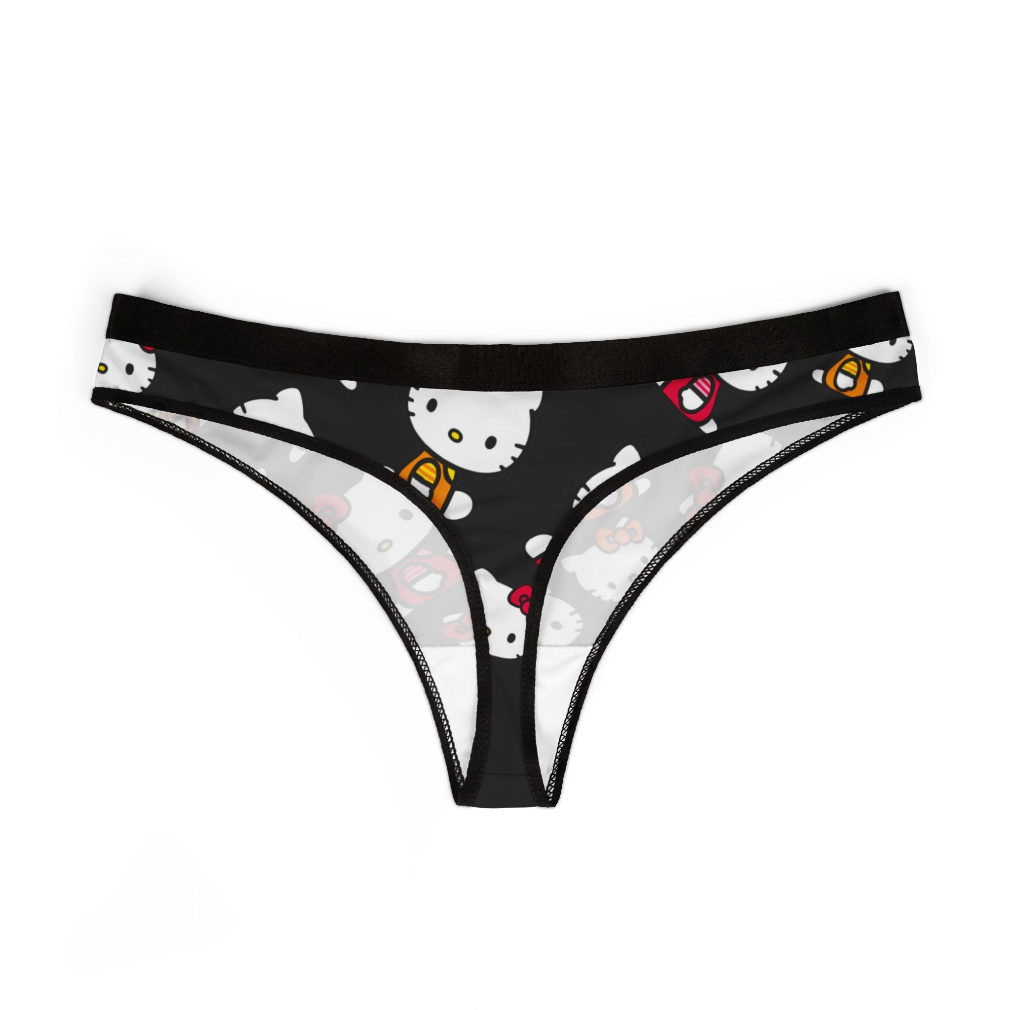 Women's thongs kitty two colors black