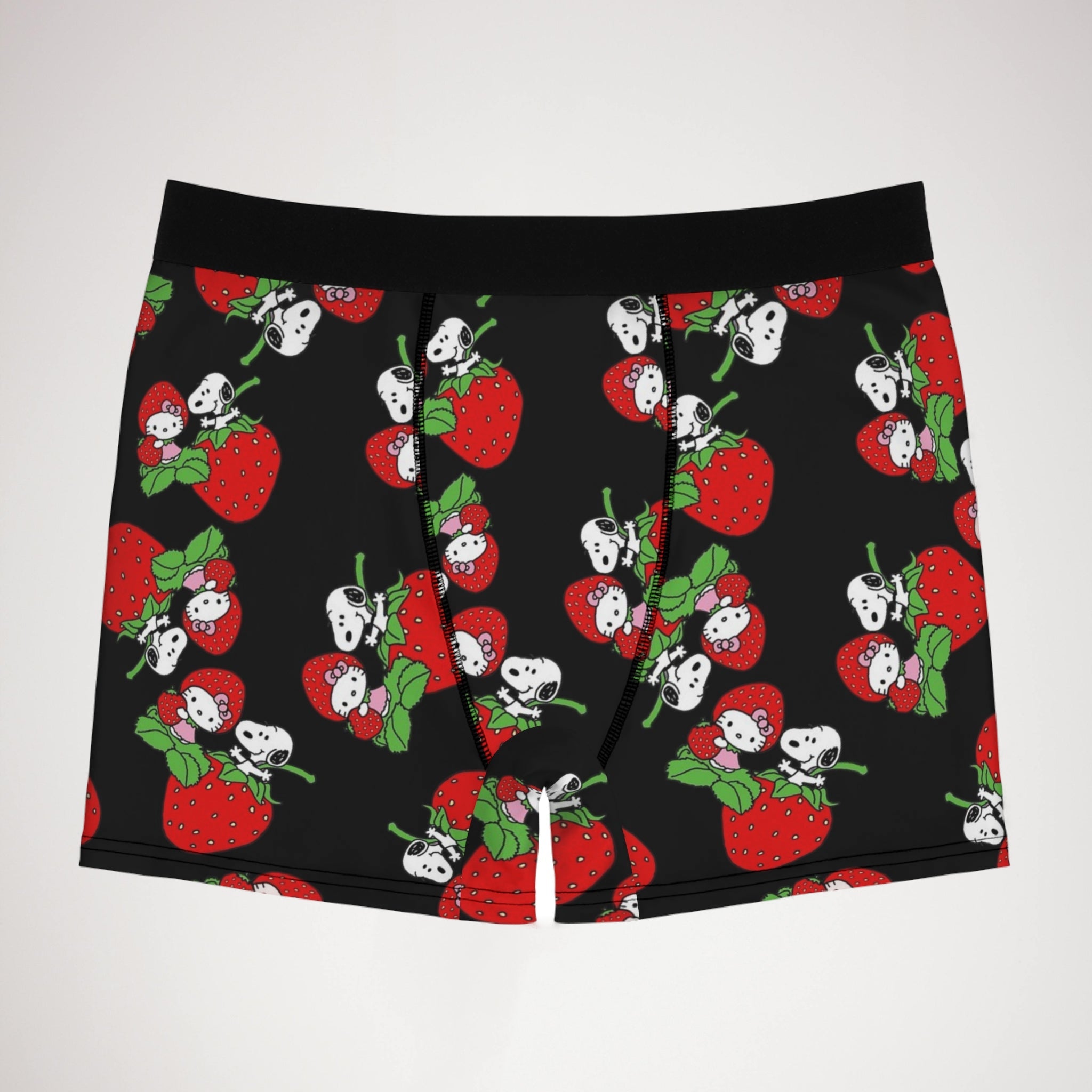 Men's boxer briefs kitty snoopy strawberry valentine black