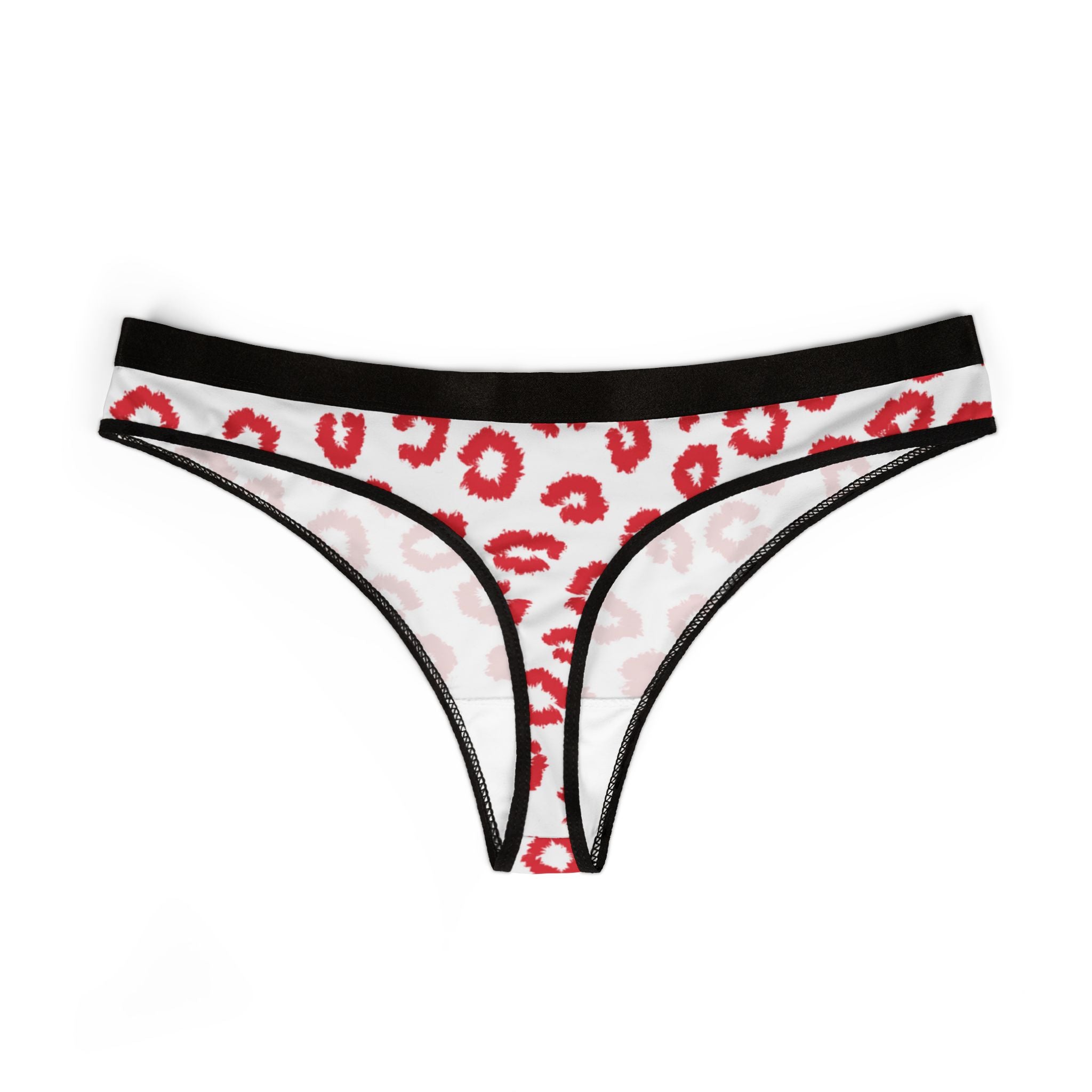 Women's thongs red leopard