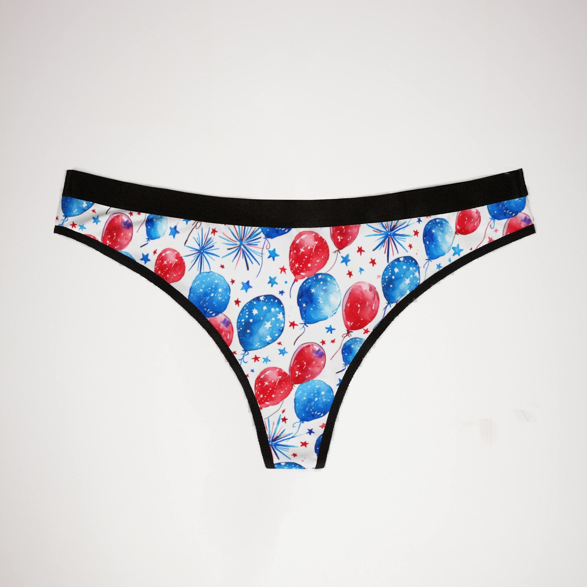 Women's thongs watercolor 4th of july