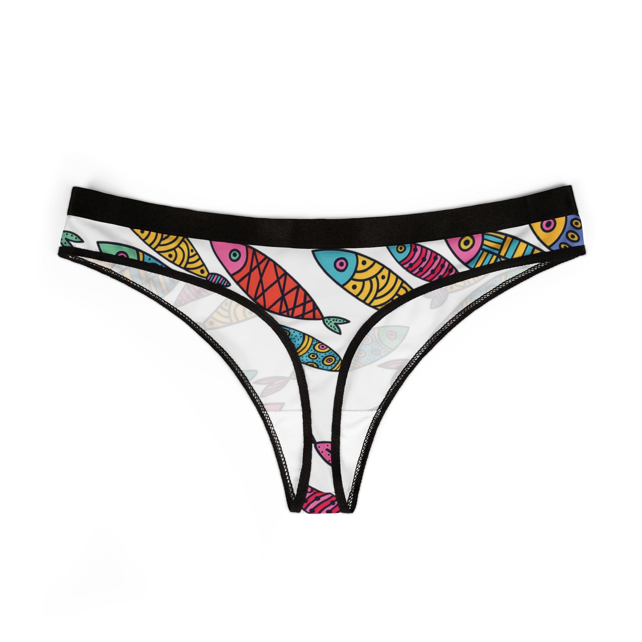 Women's thongs cute fishes white