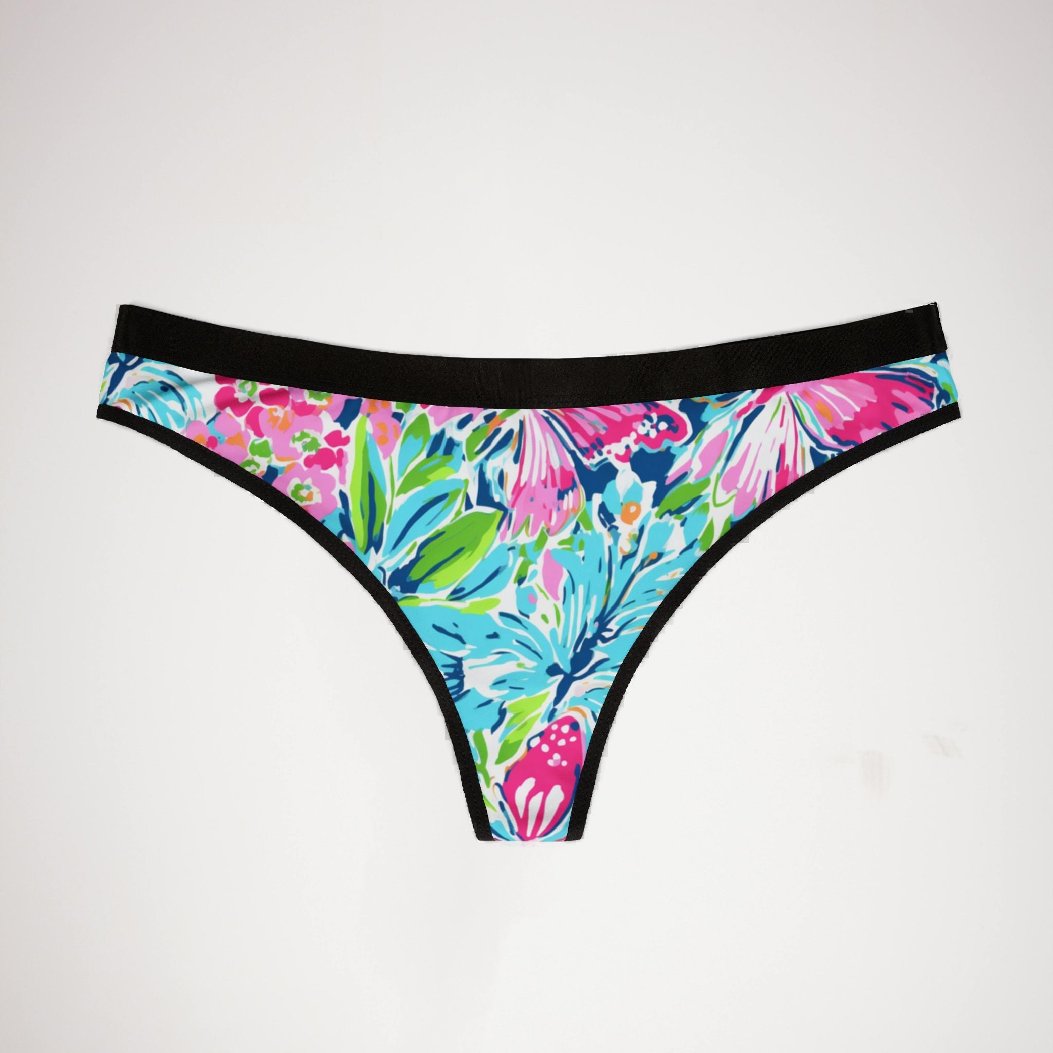 Women's thongs preppy butterflies