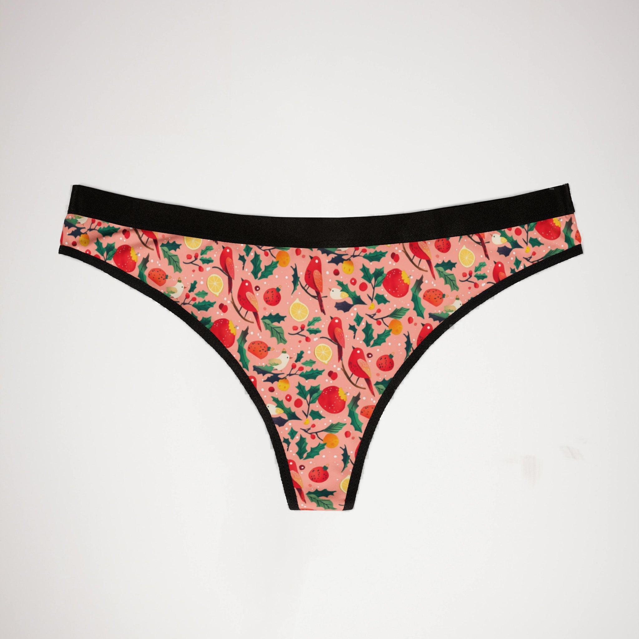 Women's thongs red coquette christmas one