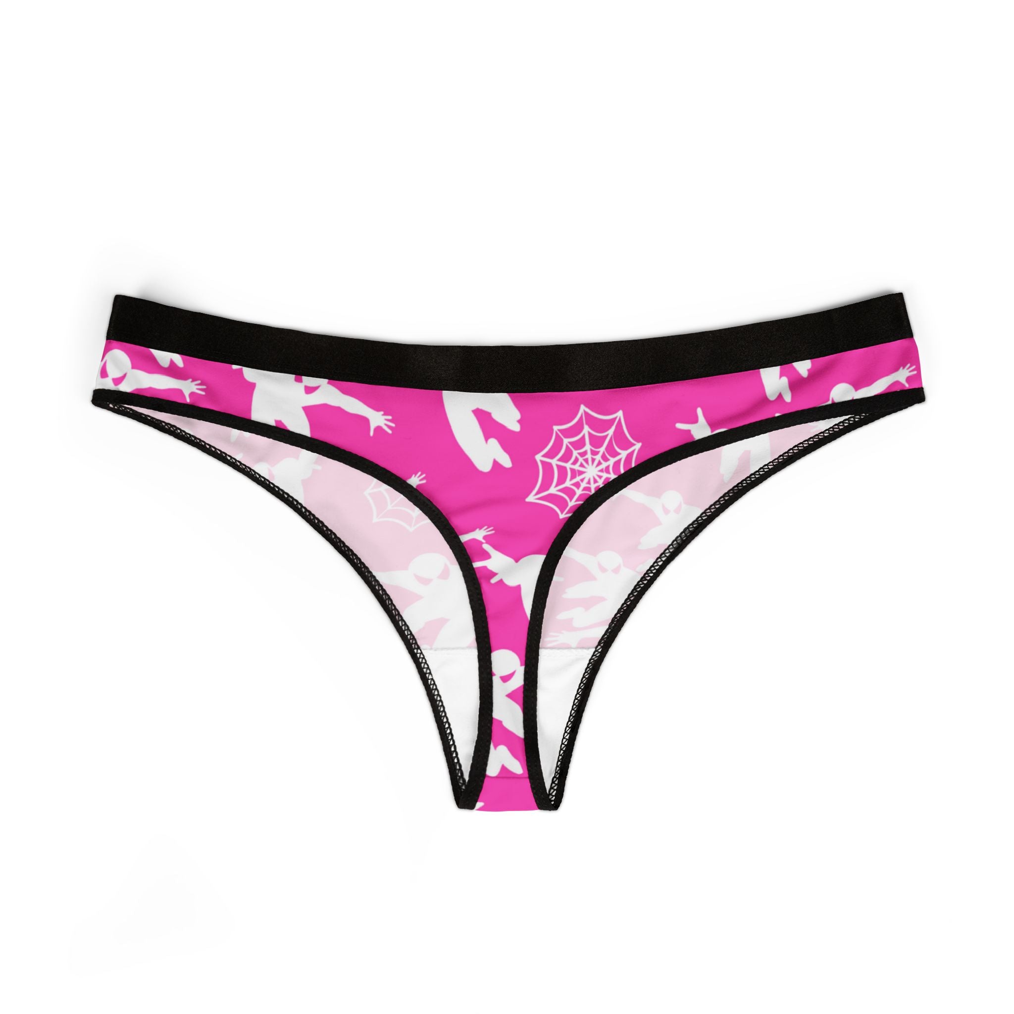 Women's thongs spiderman web plain pink