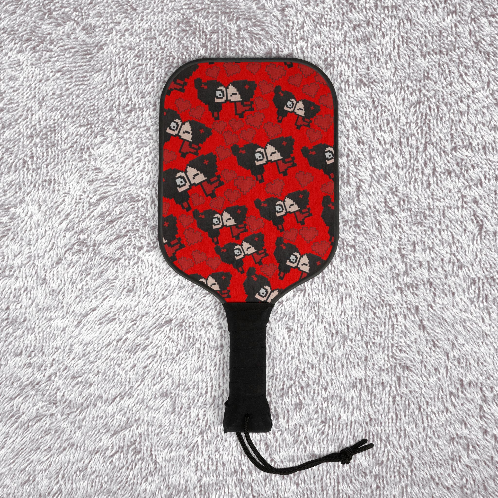 Pickleball kit (2 paddles + 2 balls + transparent bag) pixel pucca kiss heart red