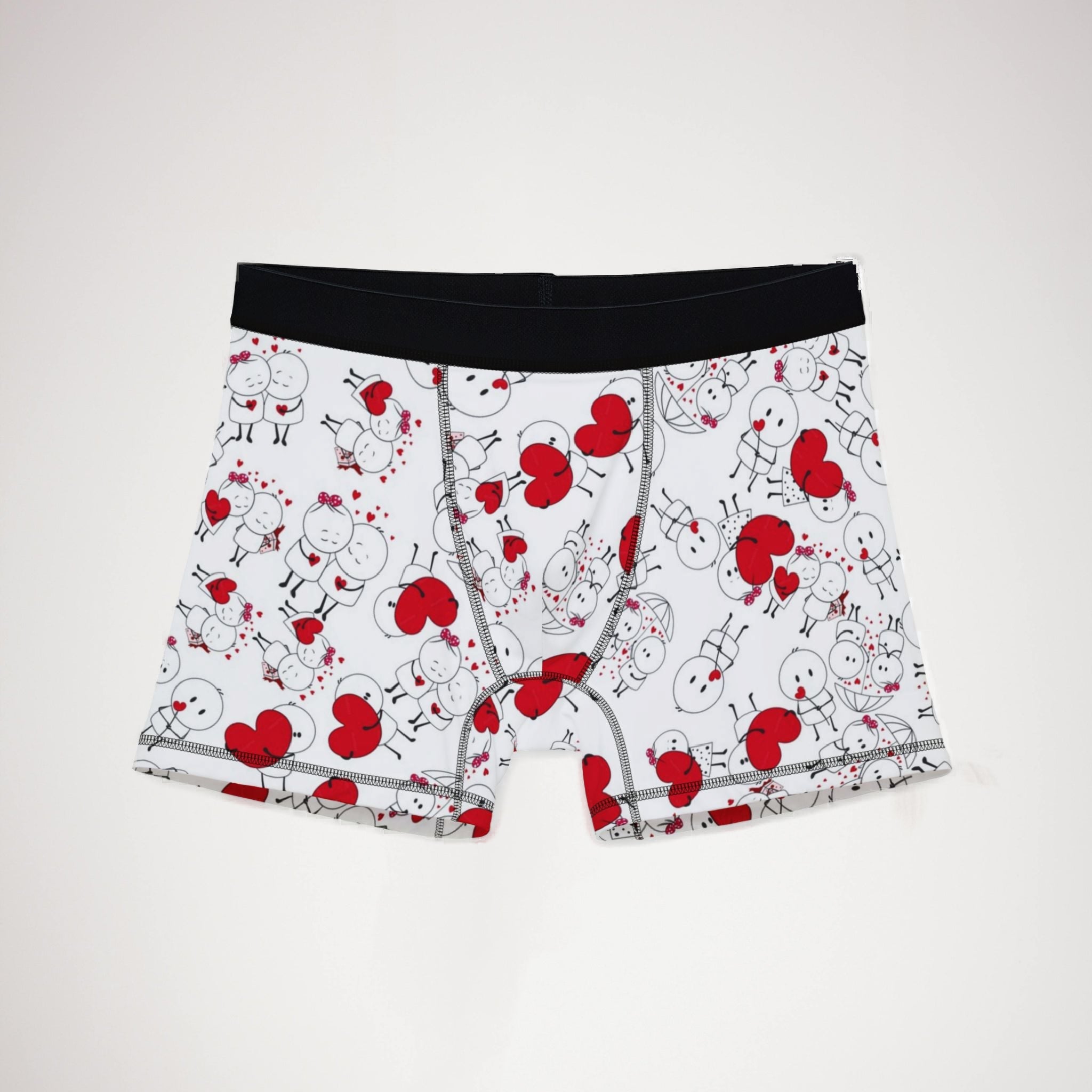 Men's boxers cute valentine love white