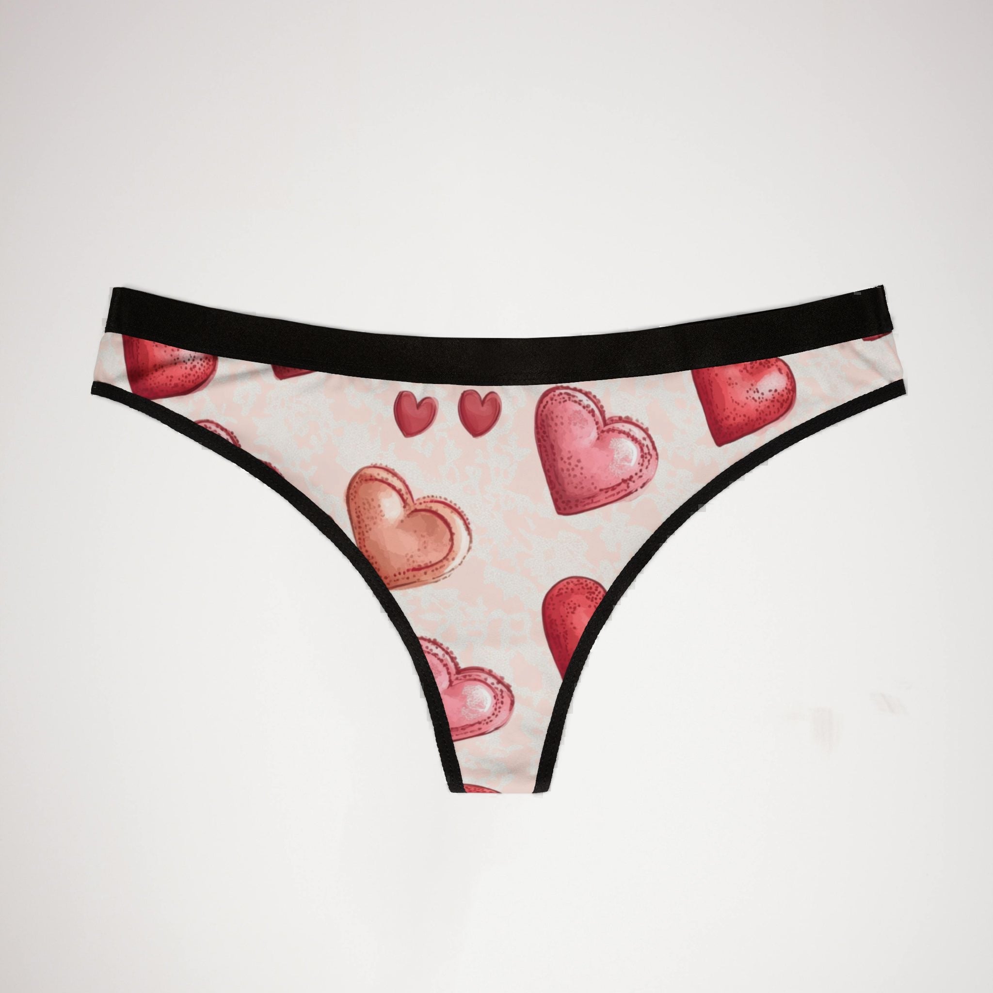 Women's thongs valentine red heart one one