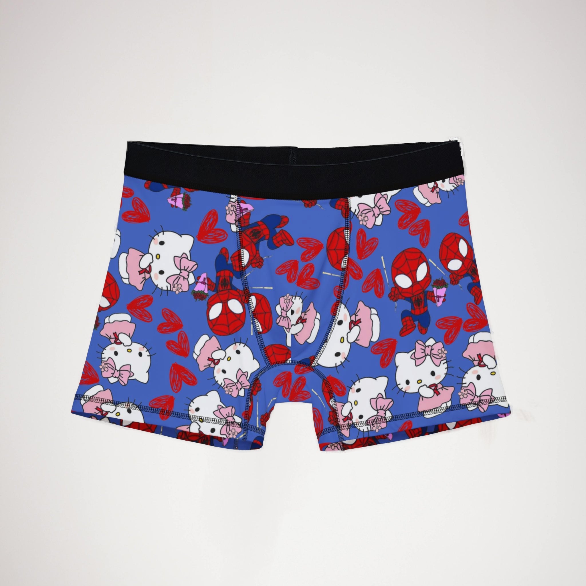 Men's boxers spider kitty flower cyan