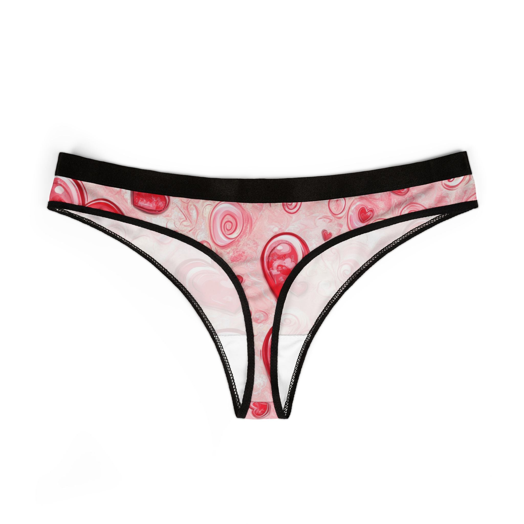 Women's thongs valentine red heart