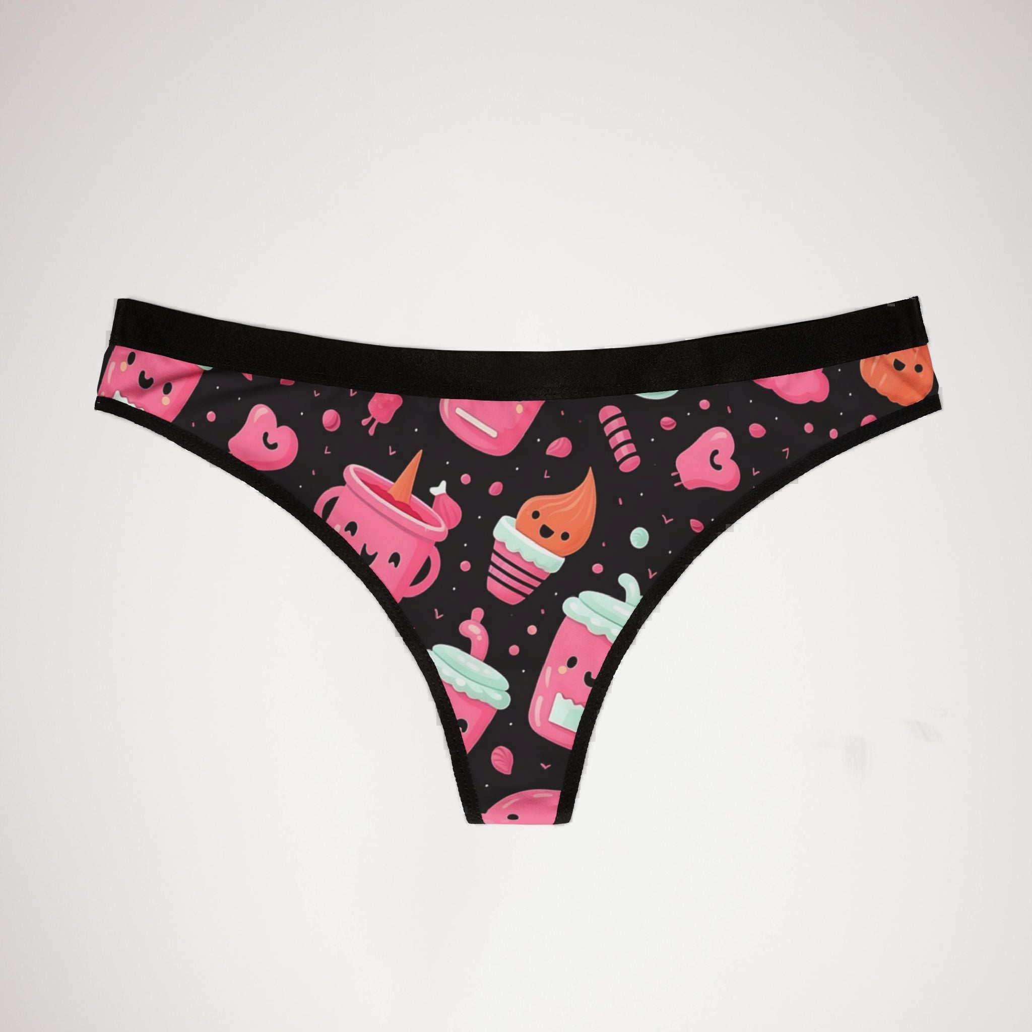 Women's thongs pink halloween