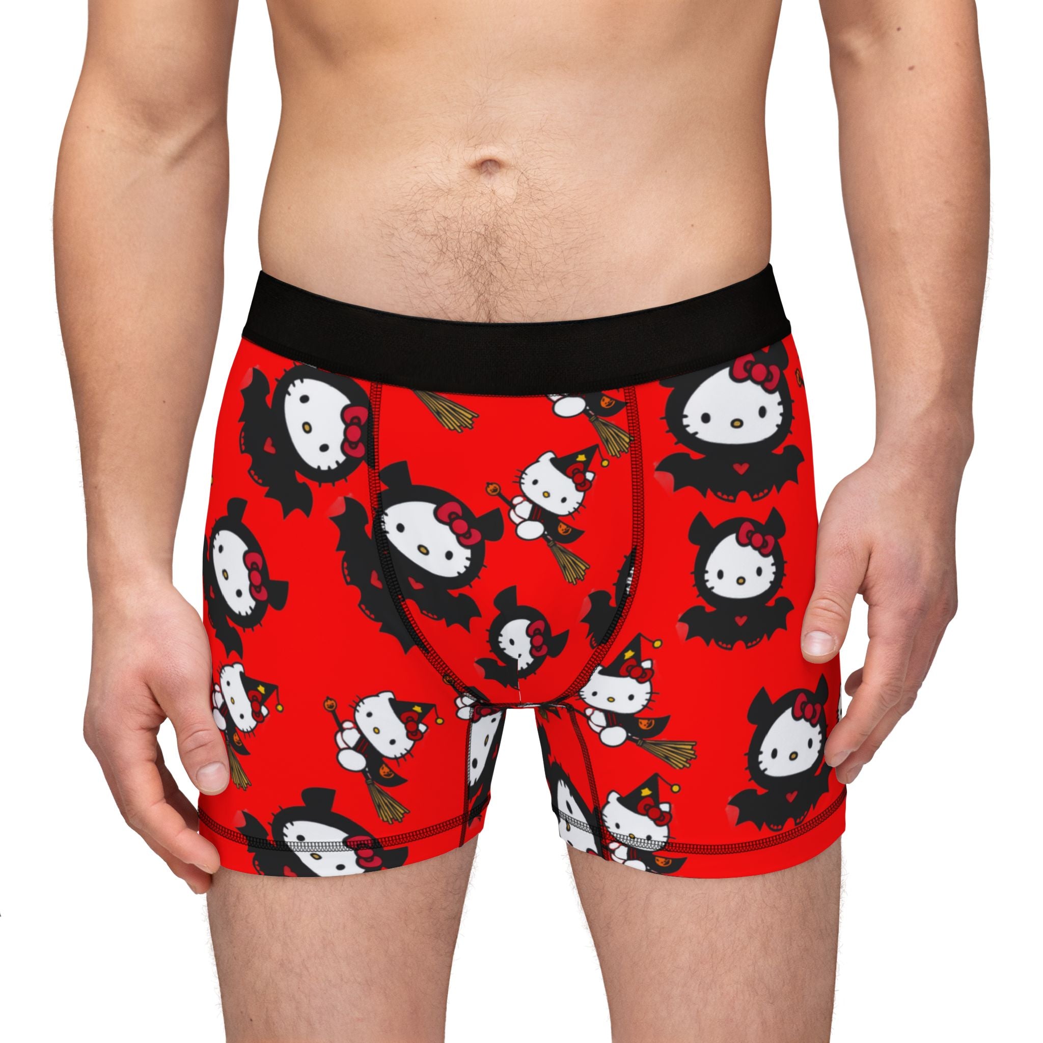 Men's boxers halloween kitty red