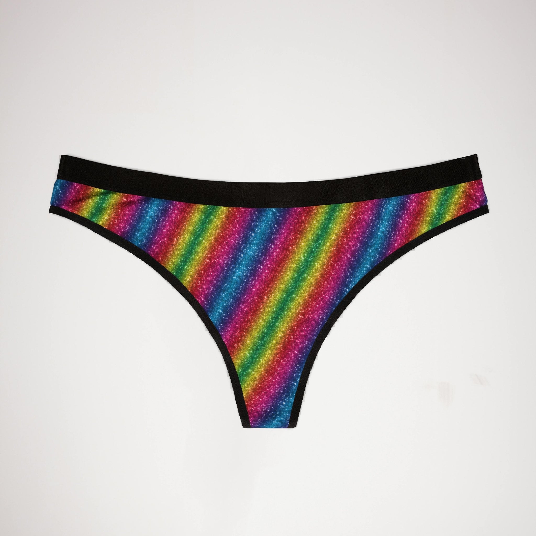 Women's thongs rainbow glitter