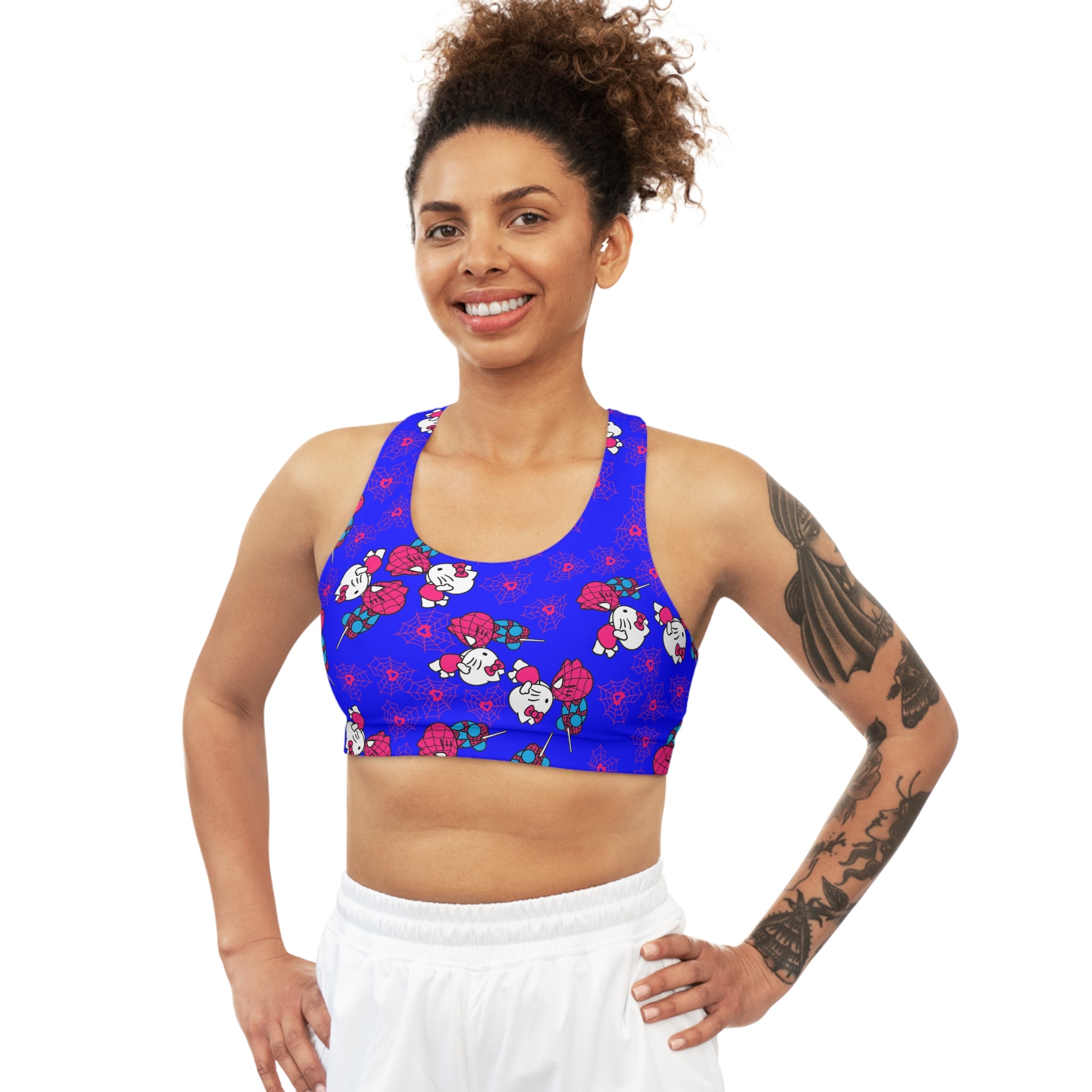 Sports bra spider kitty blue