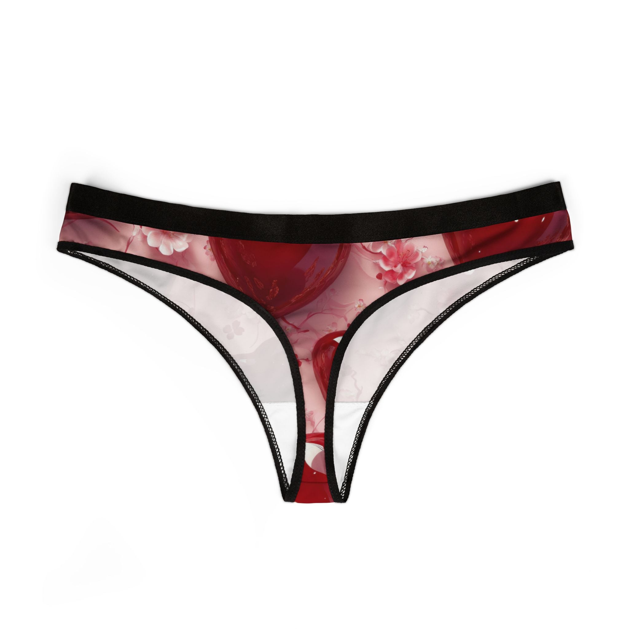 Women's thongs valentine red heart one one