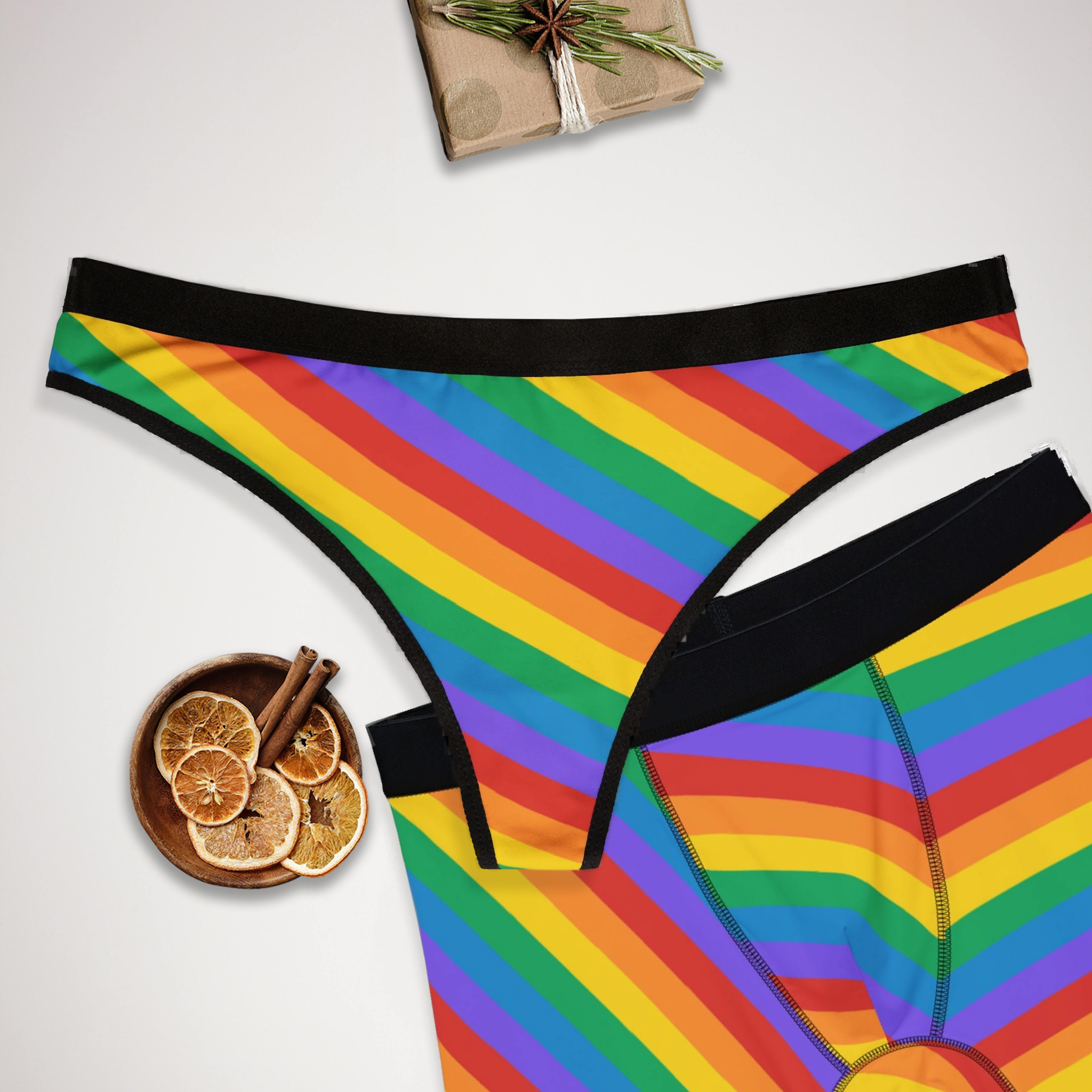 Matching underwear Pride Month Extra for couples boxer & thong set
