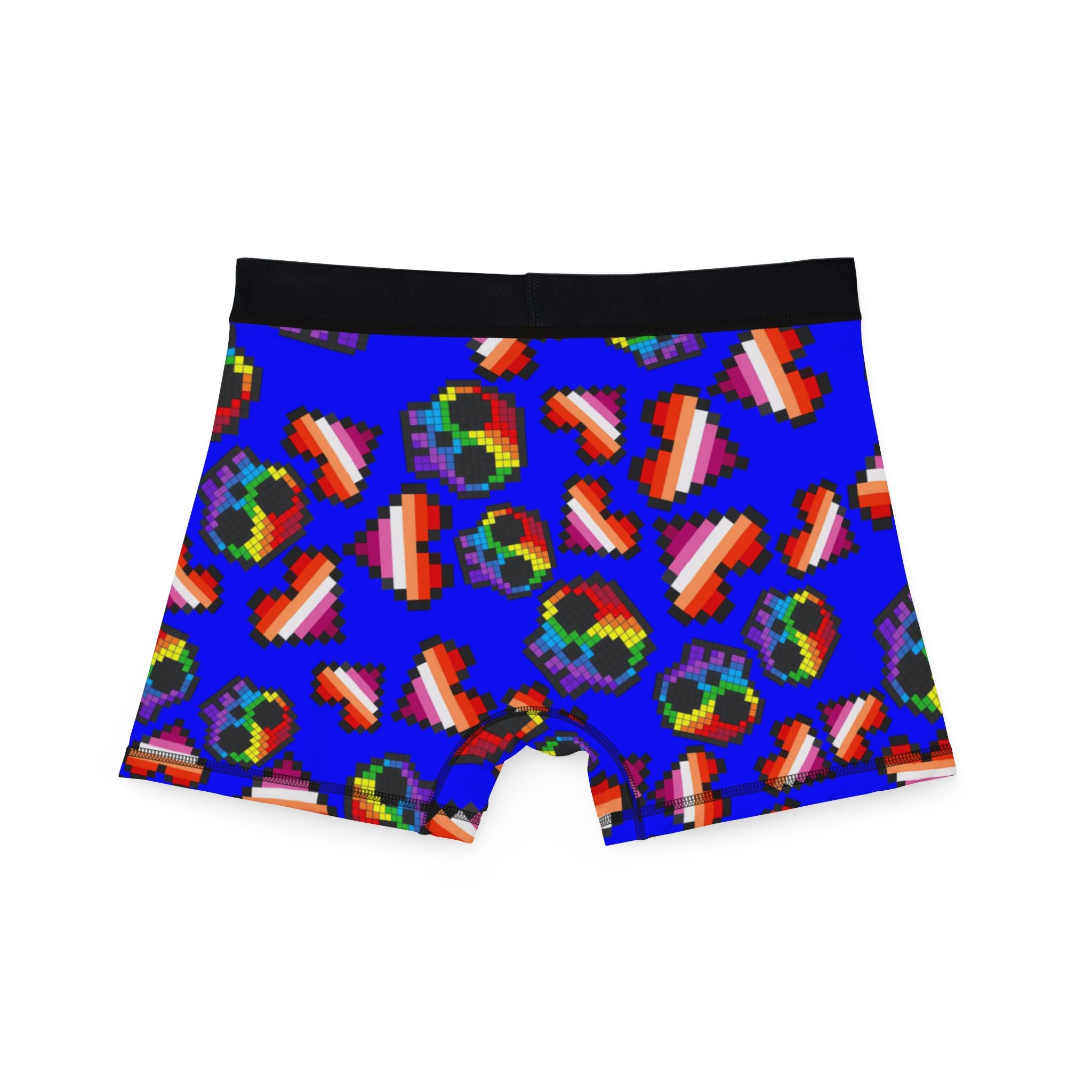 Men's boxers lgbt pride skull heart Halloween blue