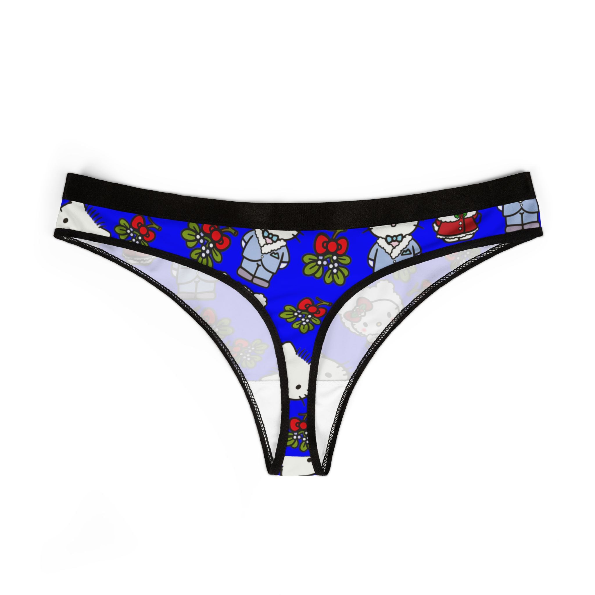 Women's thongs kitty wedding valentine blue