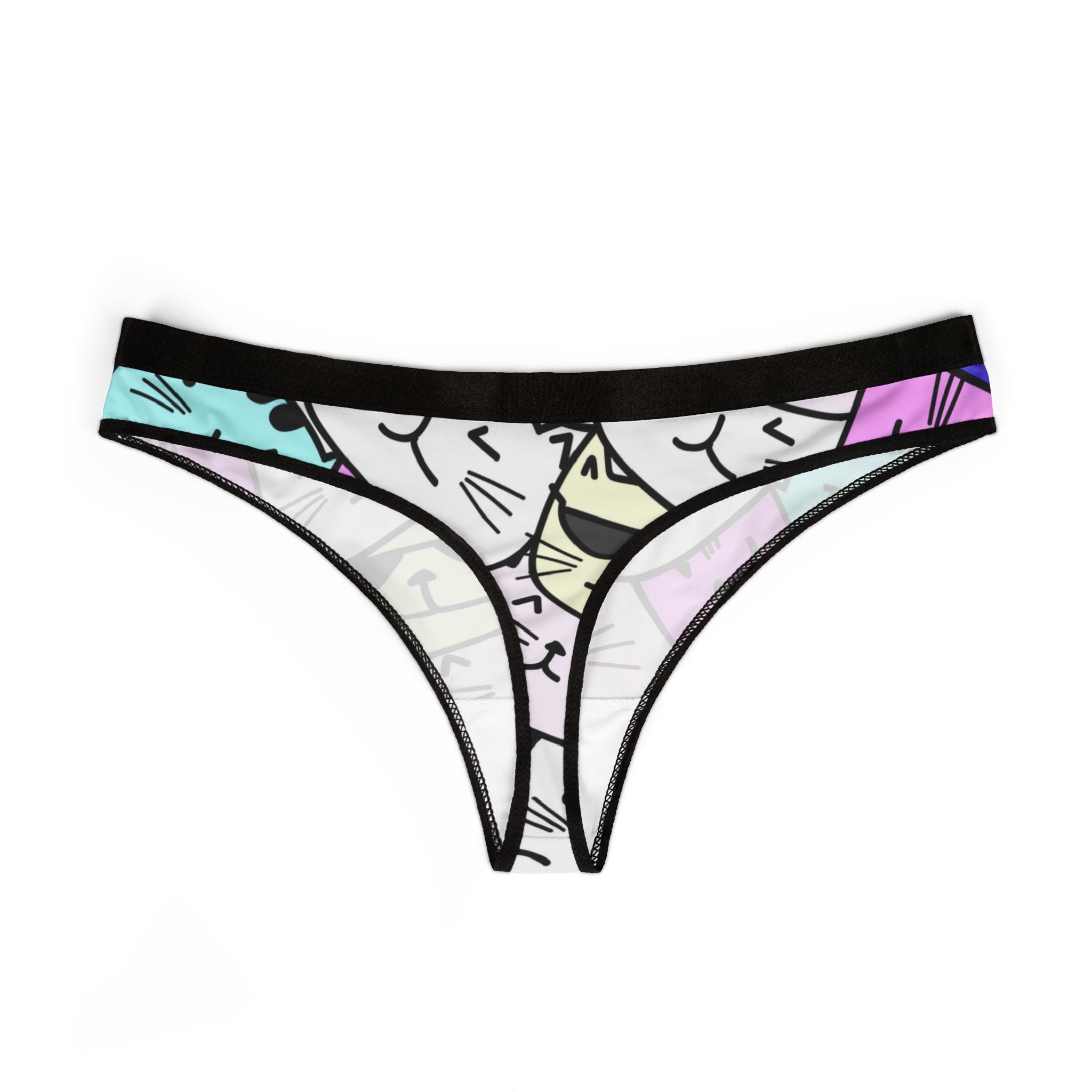 Women's thongs cute cat