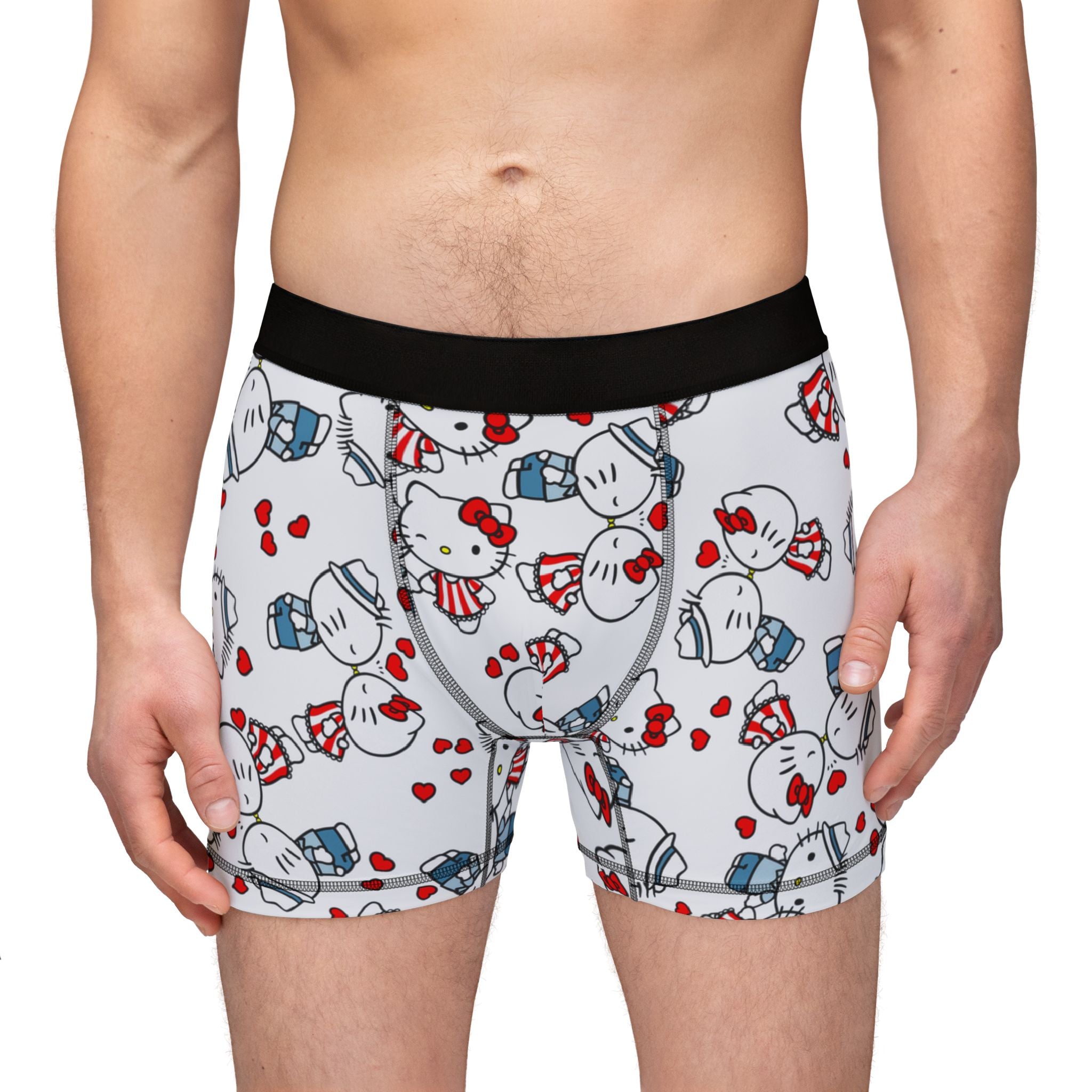 Men's boxers kitty kiss wedding white