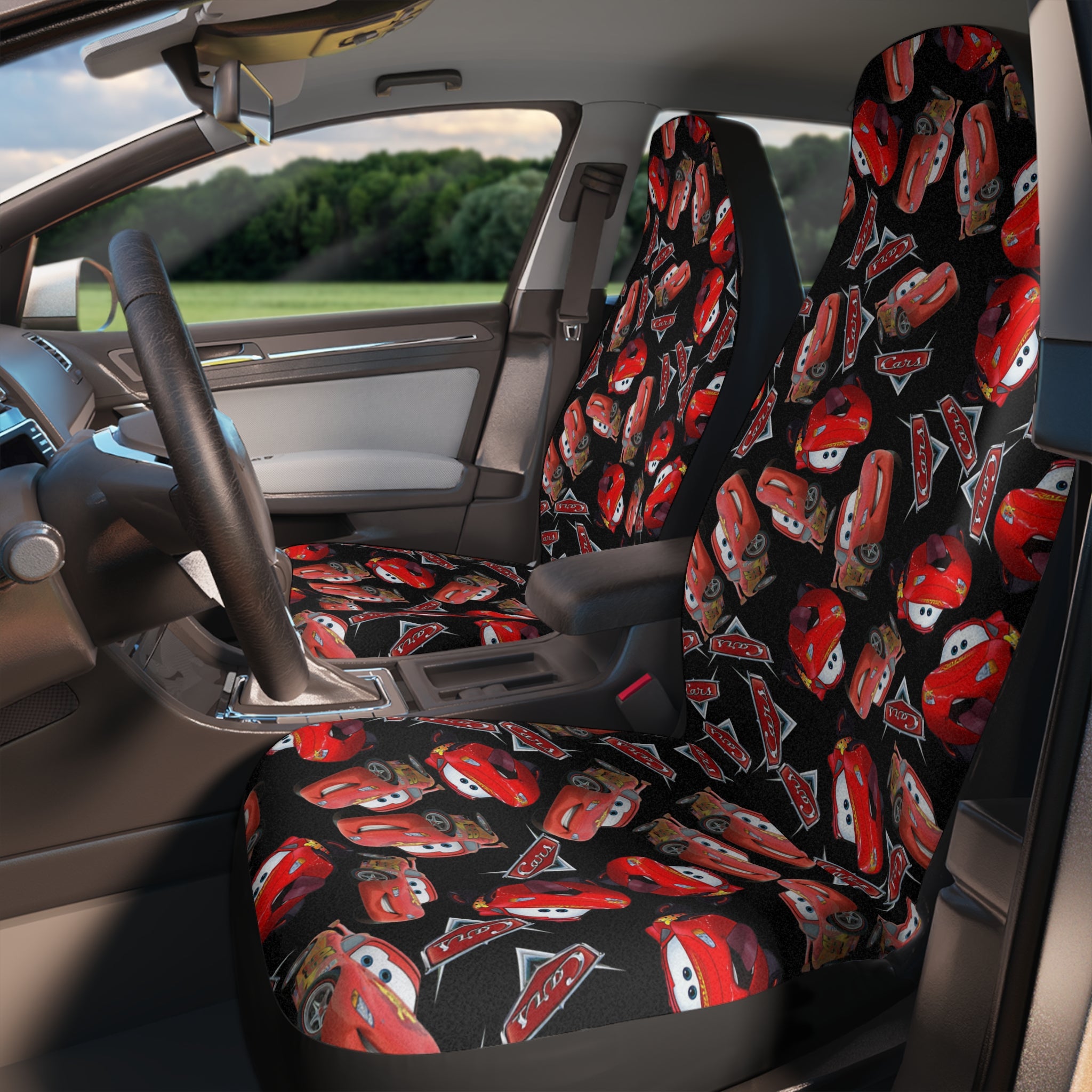 Car seat covers funny% mcqueen black