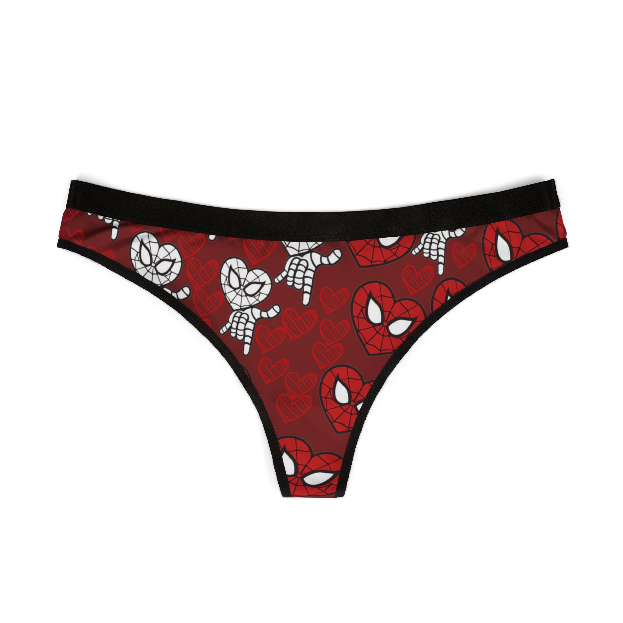 Women's thongs spider heart red