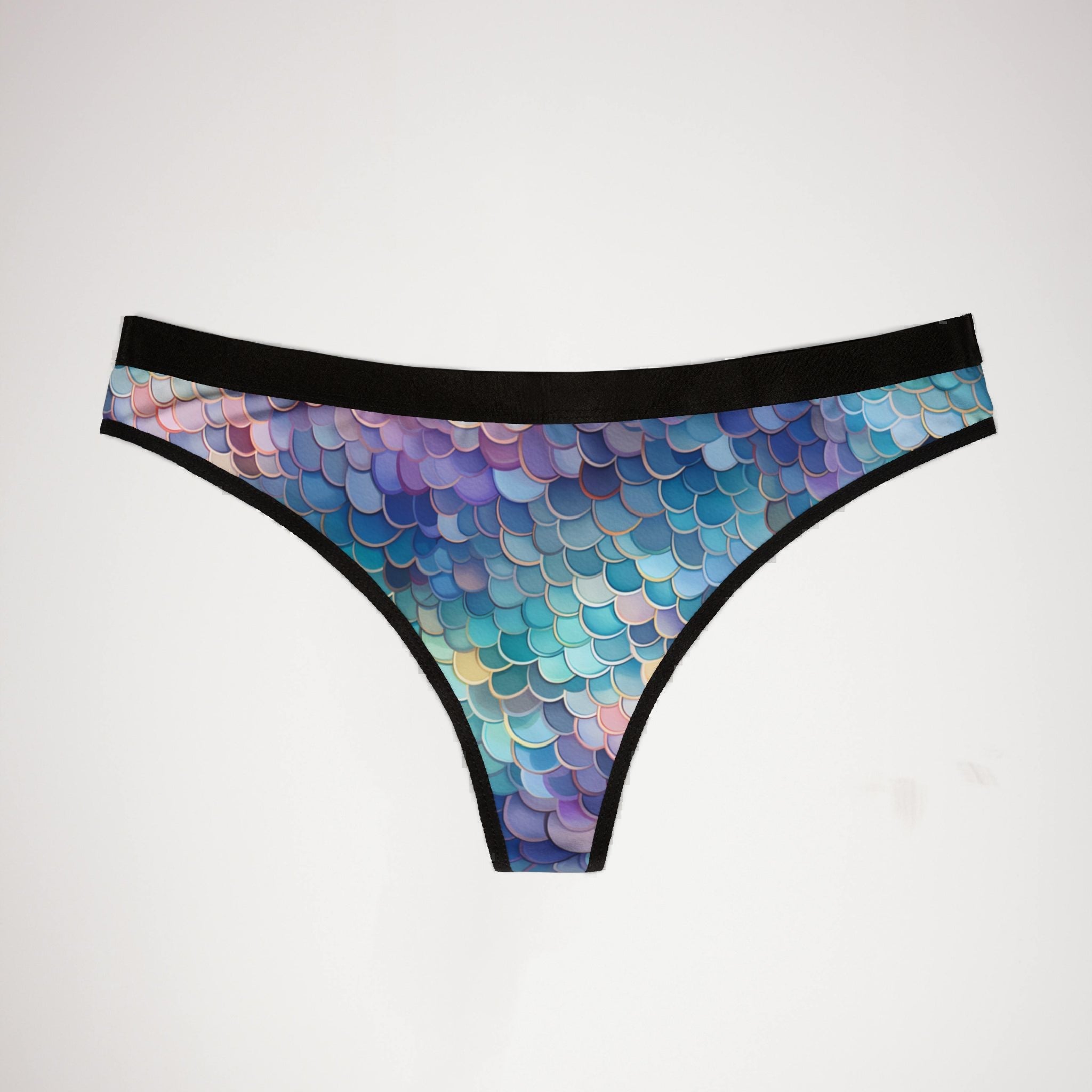 Women's thongs mermaid scales
